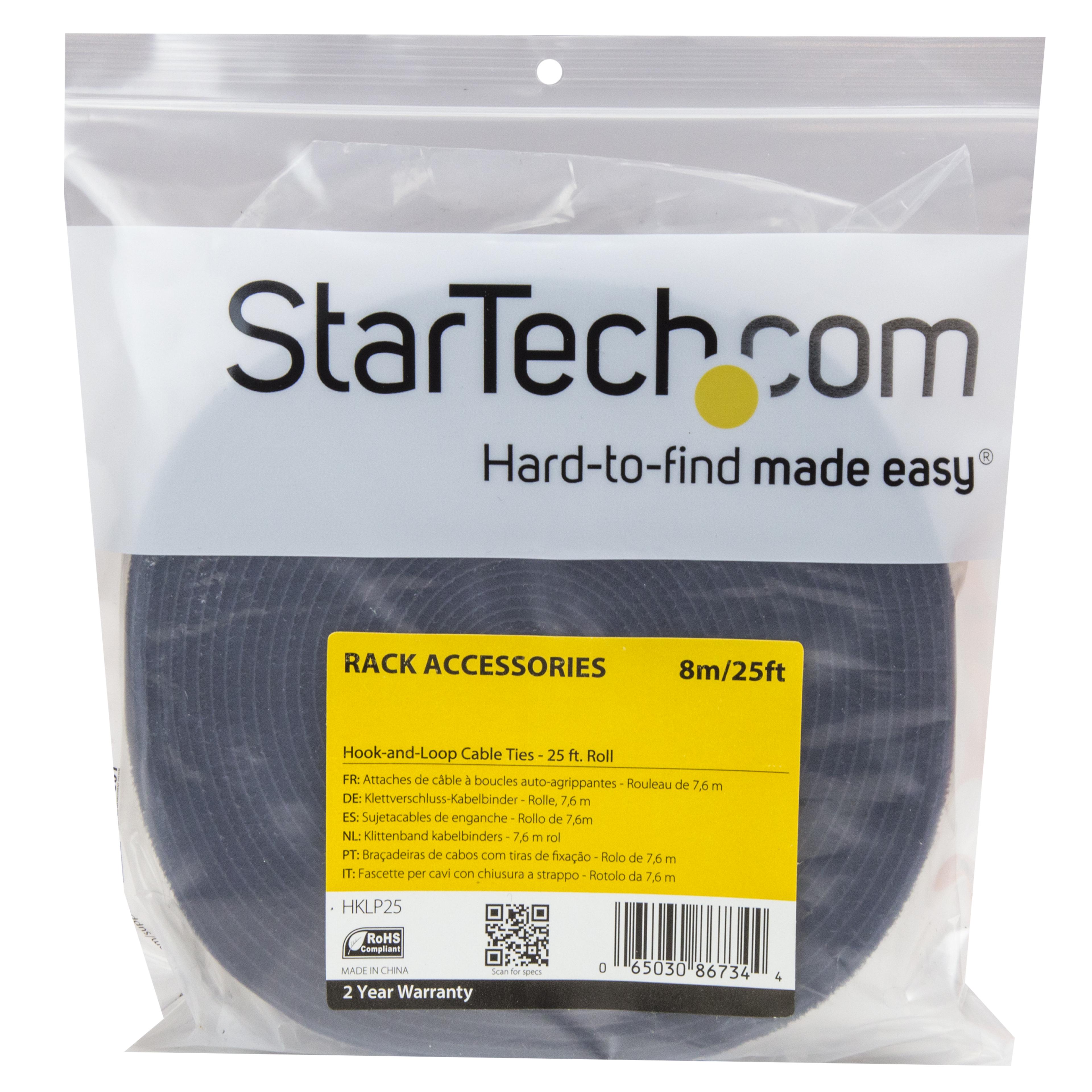 Hook-and-Loop Cable Tie Roll 7.6m Black