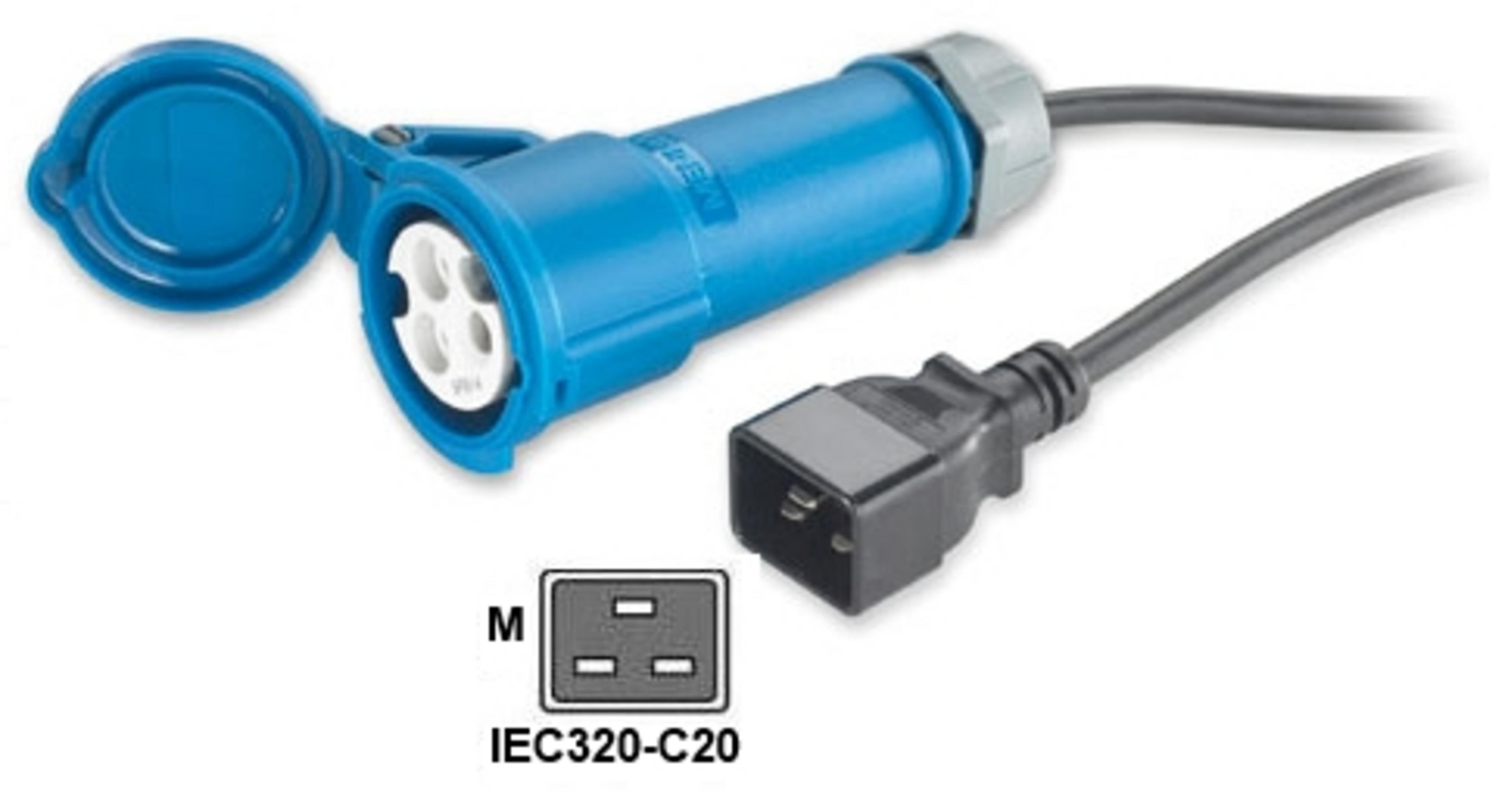 Adapterkabel IEC309 to IEC320-C20, 16A