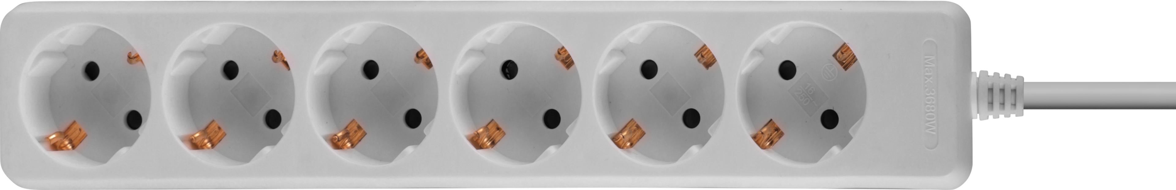 Power Strip 6-way 1.4m White