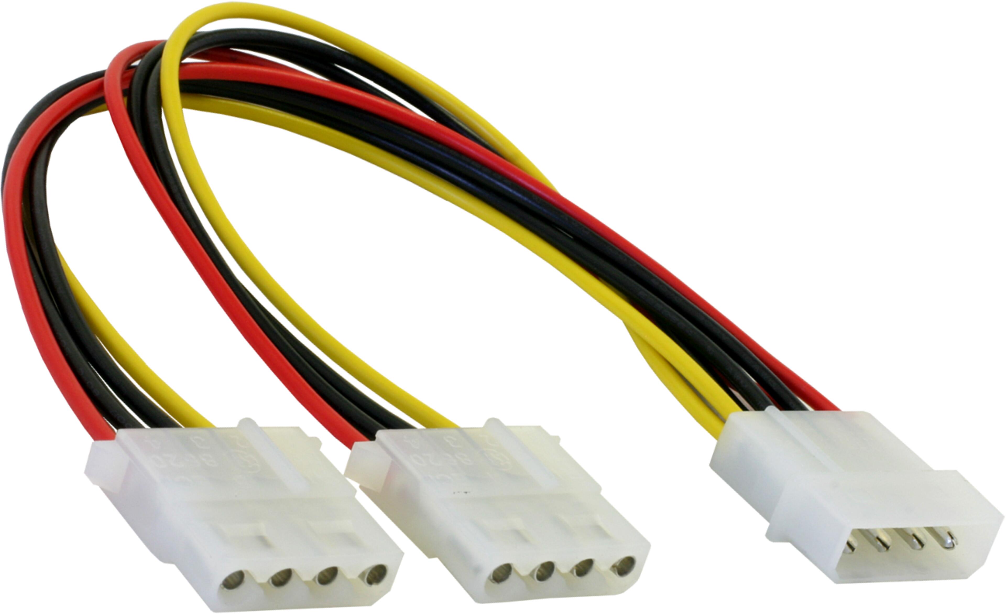 Power Adapter 4-pin/m - 2x 4-pin/f 0.11m