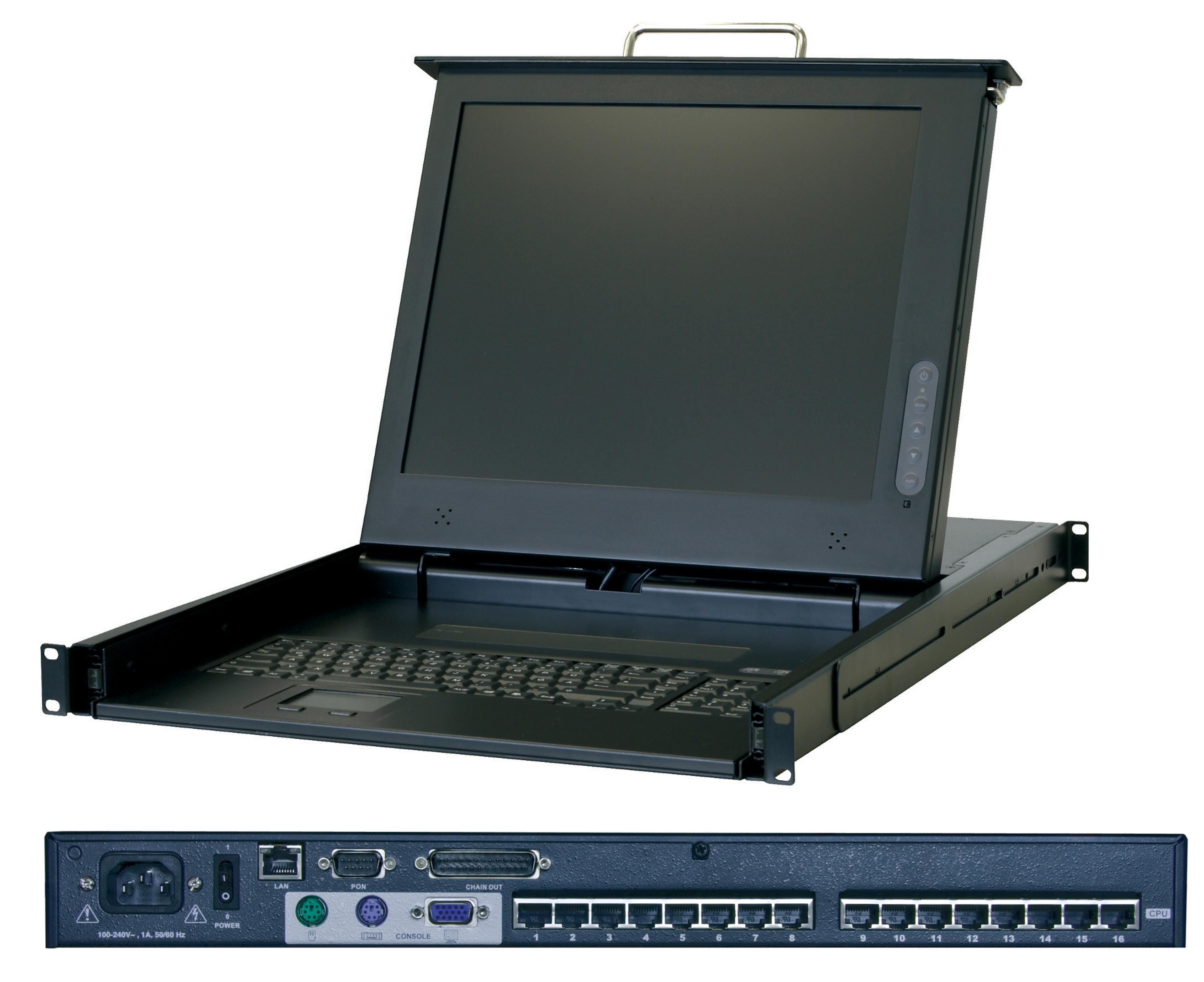 RackMaster TFT Console Cat5 KVM 16-port