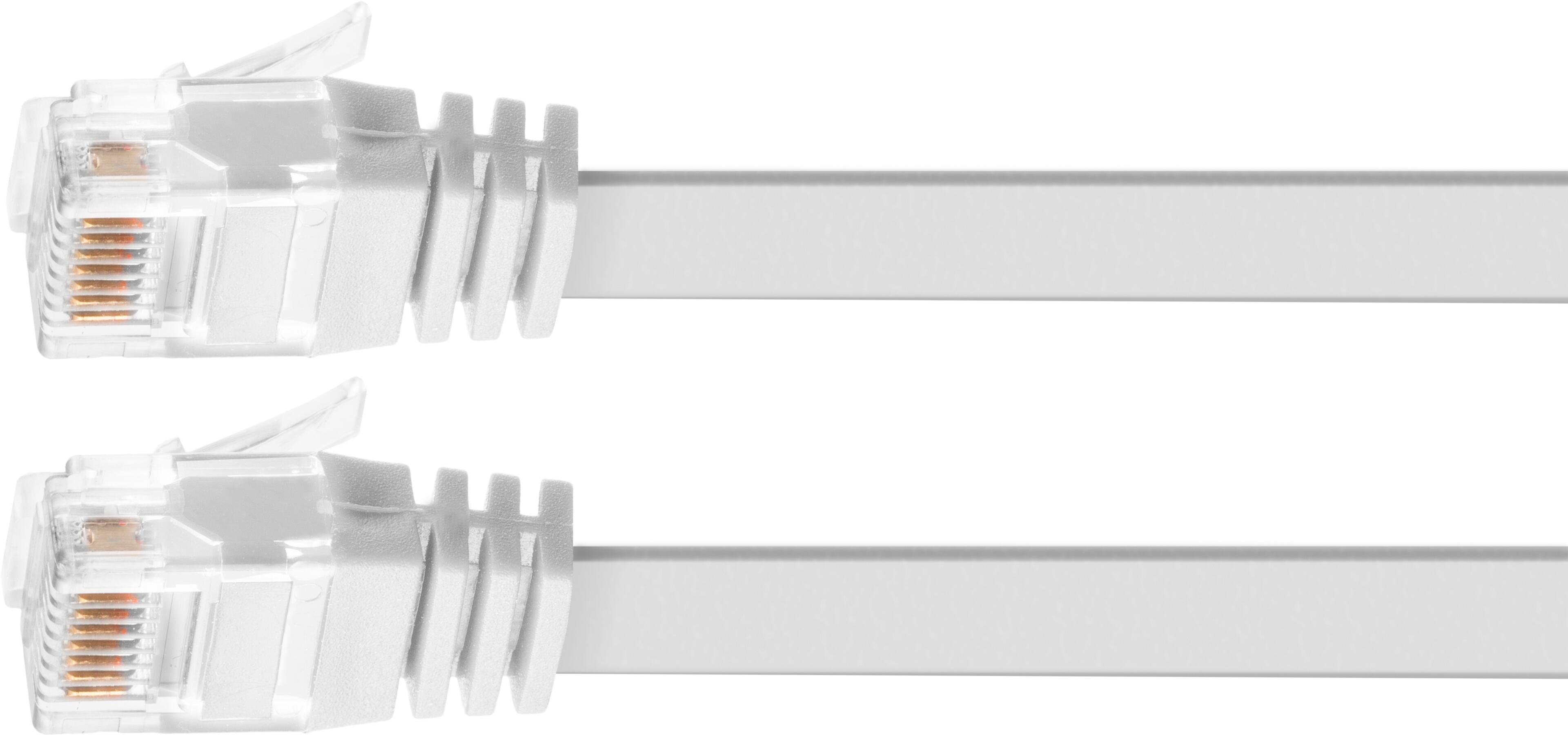 Patch Cable Flat RJ45 U/UTP Cat6 2m Whi