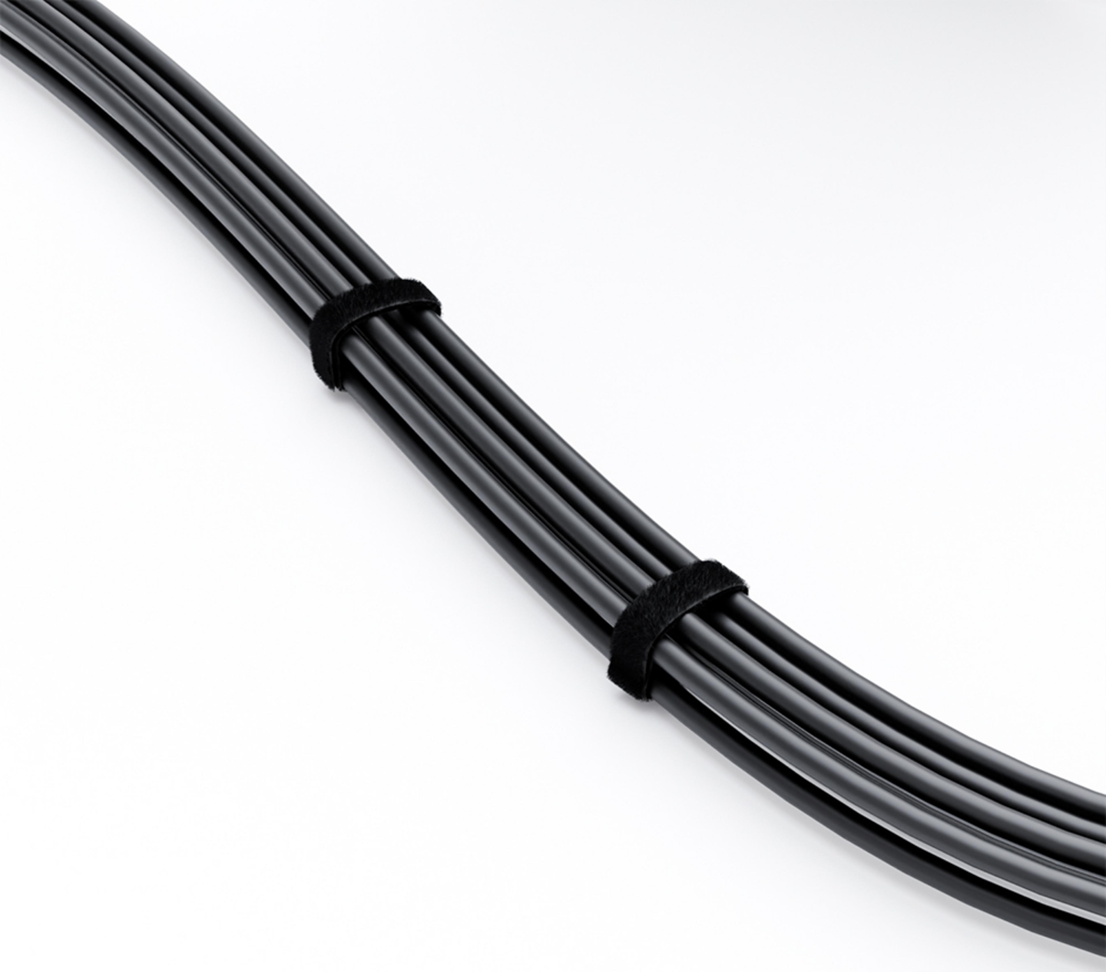 Hook-and-Loop Cable Tie Roll 25m Black