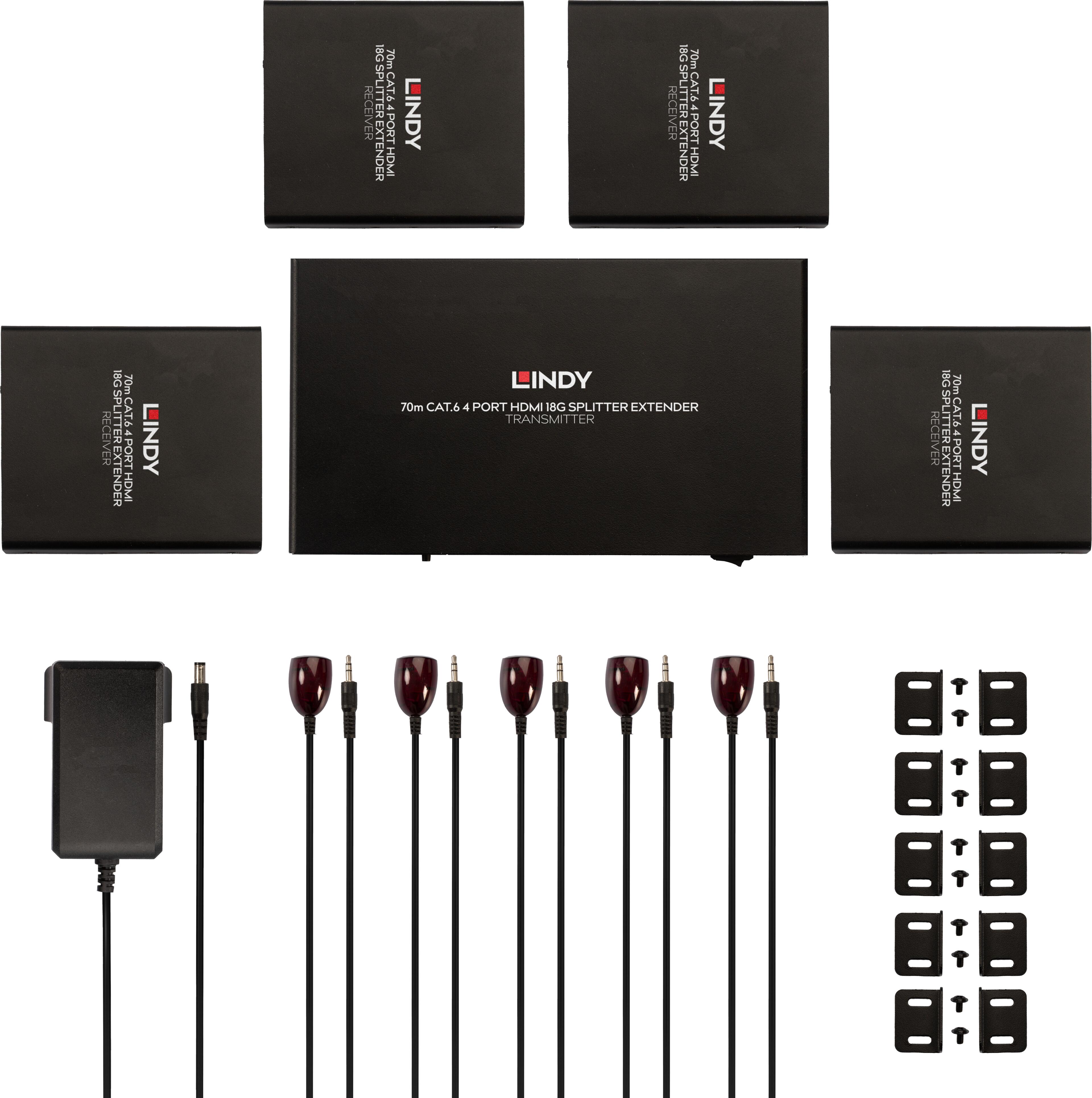 Répartiteur-émetteur HDMI Lindy 1:4 70 m