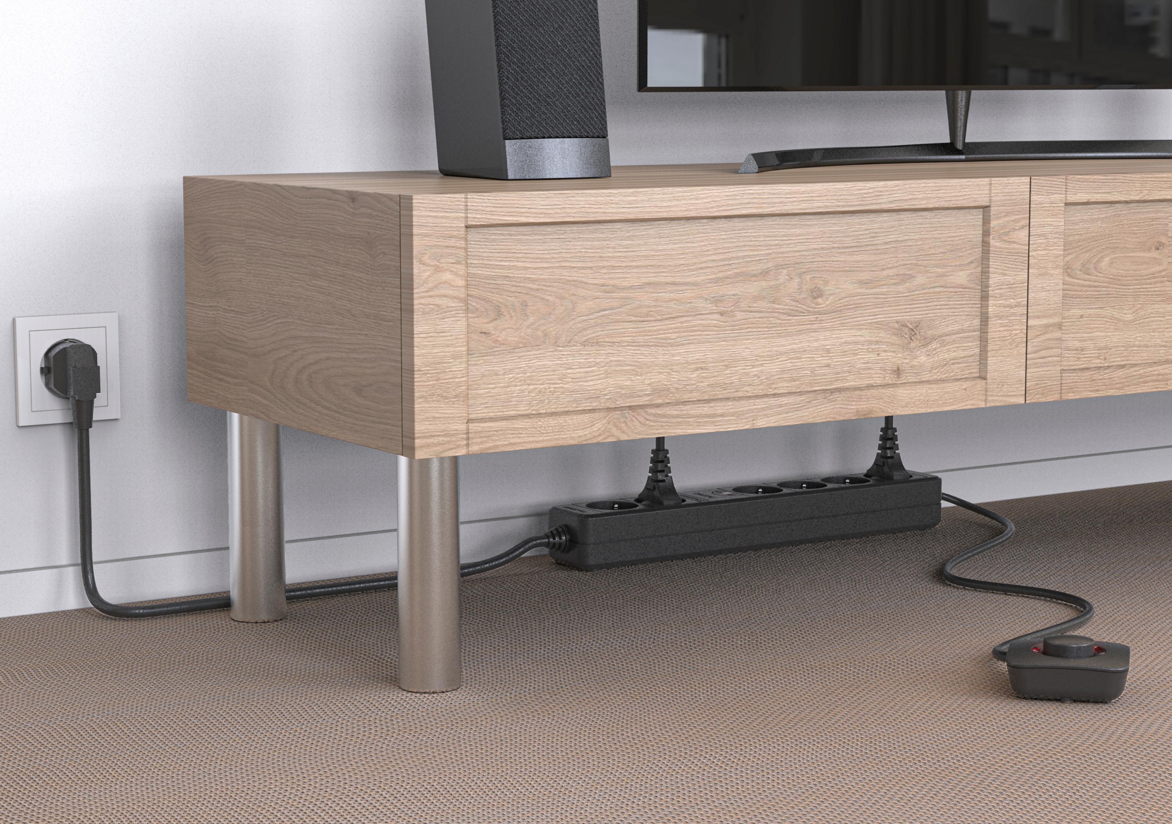 Steckdosenleiste 6fach 1,5 m Fußschalter