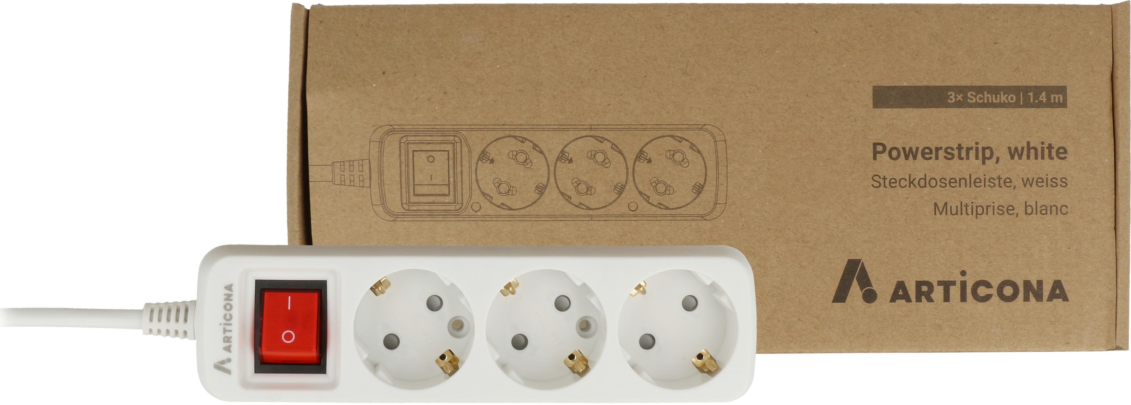 Steckdosenleiste 3fach 1,4 m Schalter