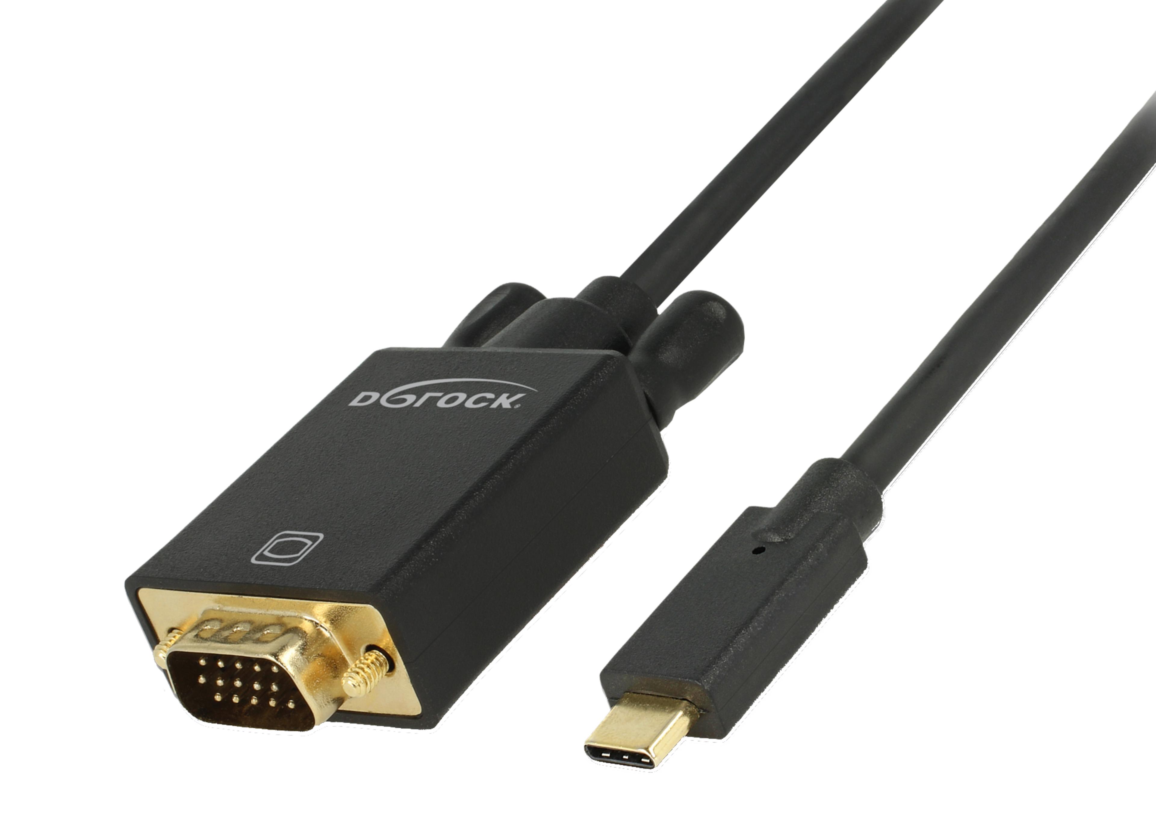 Kabel USB Typ C St - VGA St 1 m schwarz