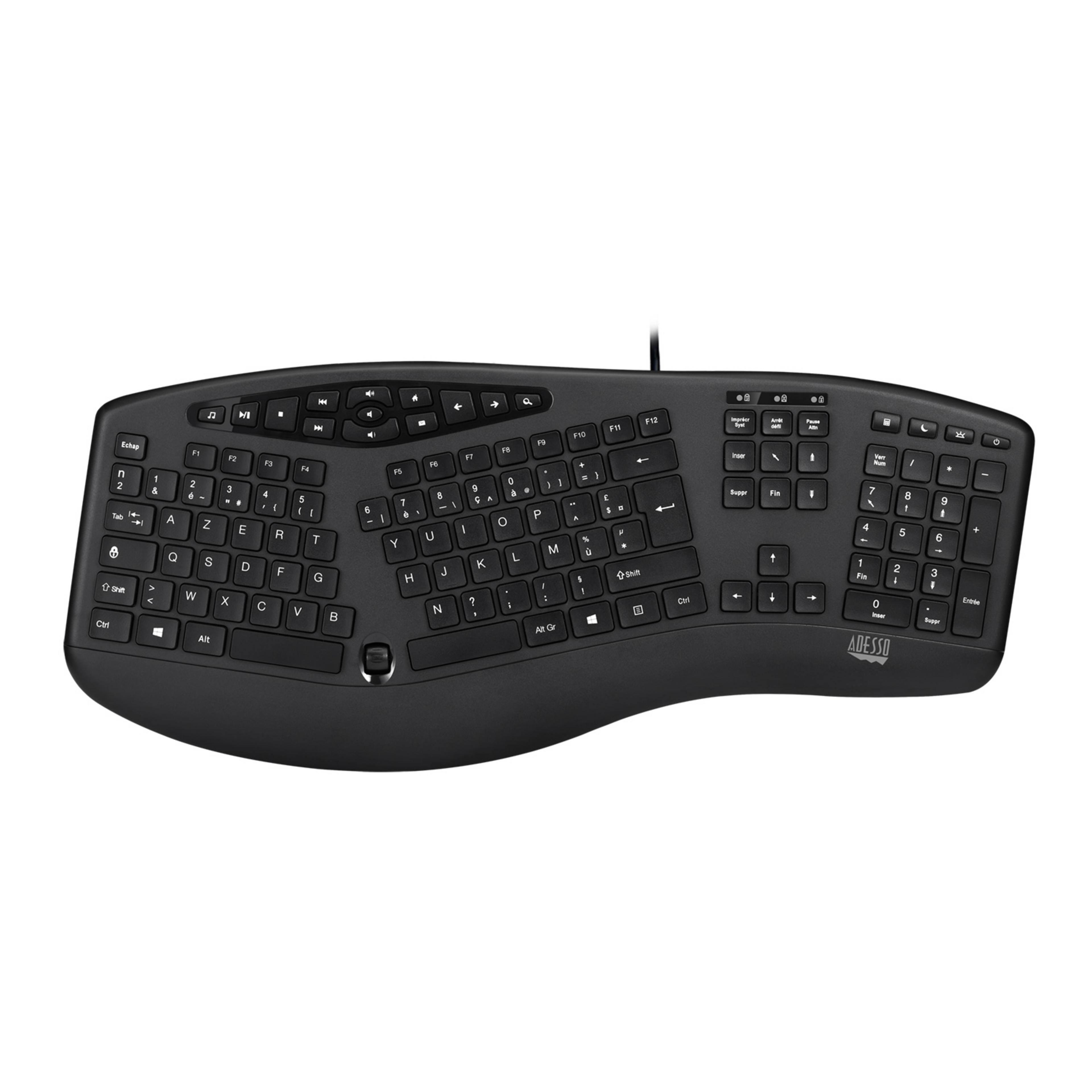 Adesso AKB-160UB Wired Ergo Keyboard