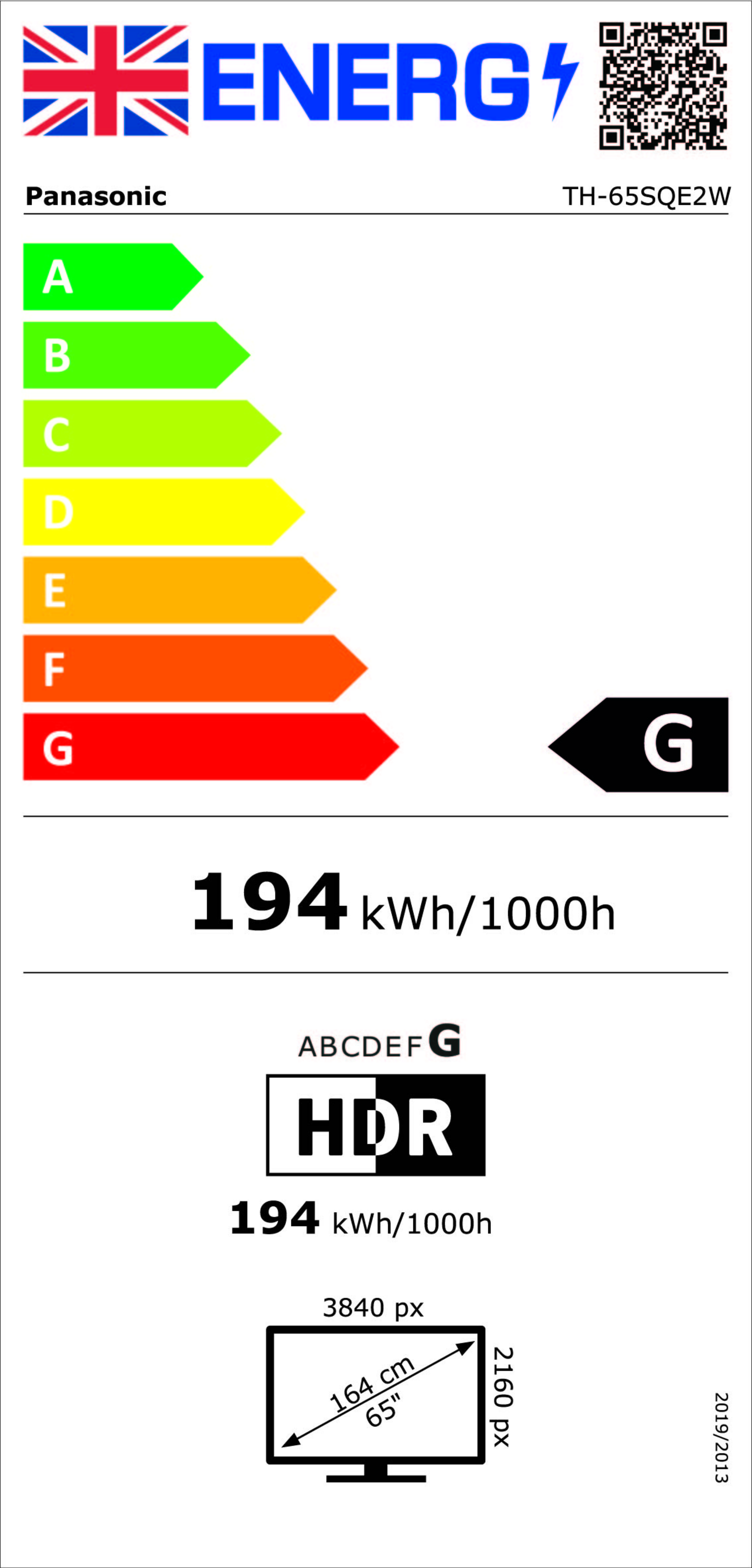 Panasonic TH-65SQE2W Signage Display