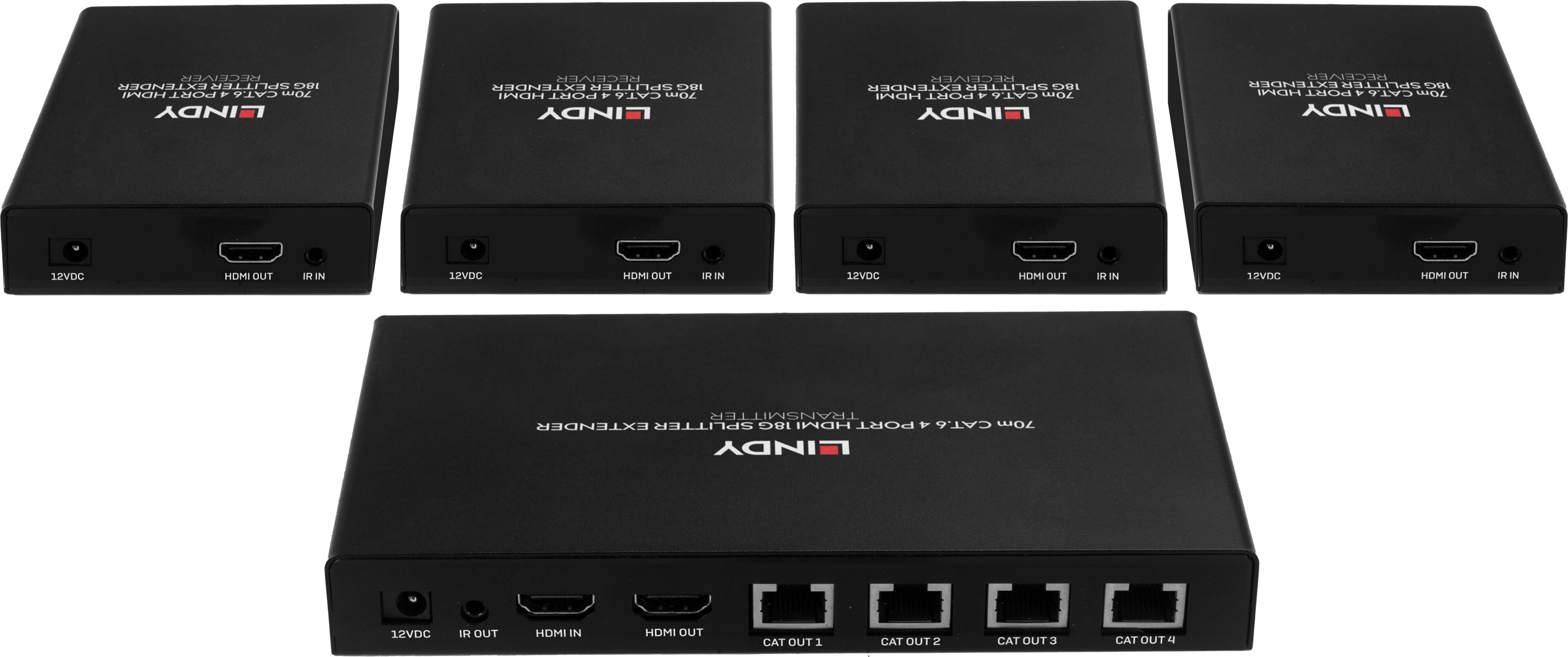 Répartiteur-émetteur HDMI Lindy 1:4 70 m