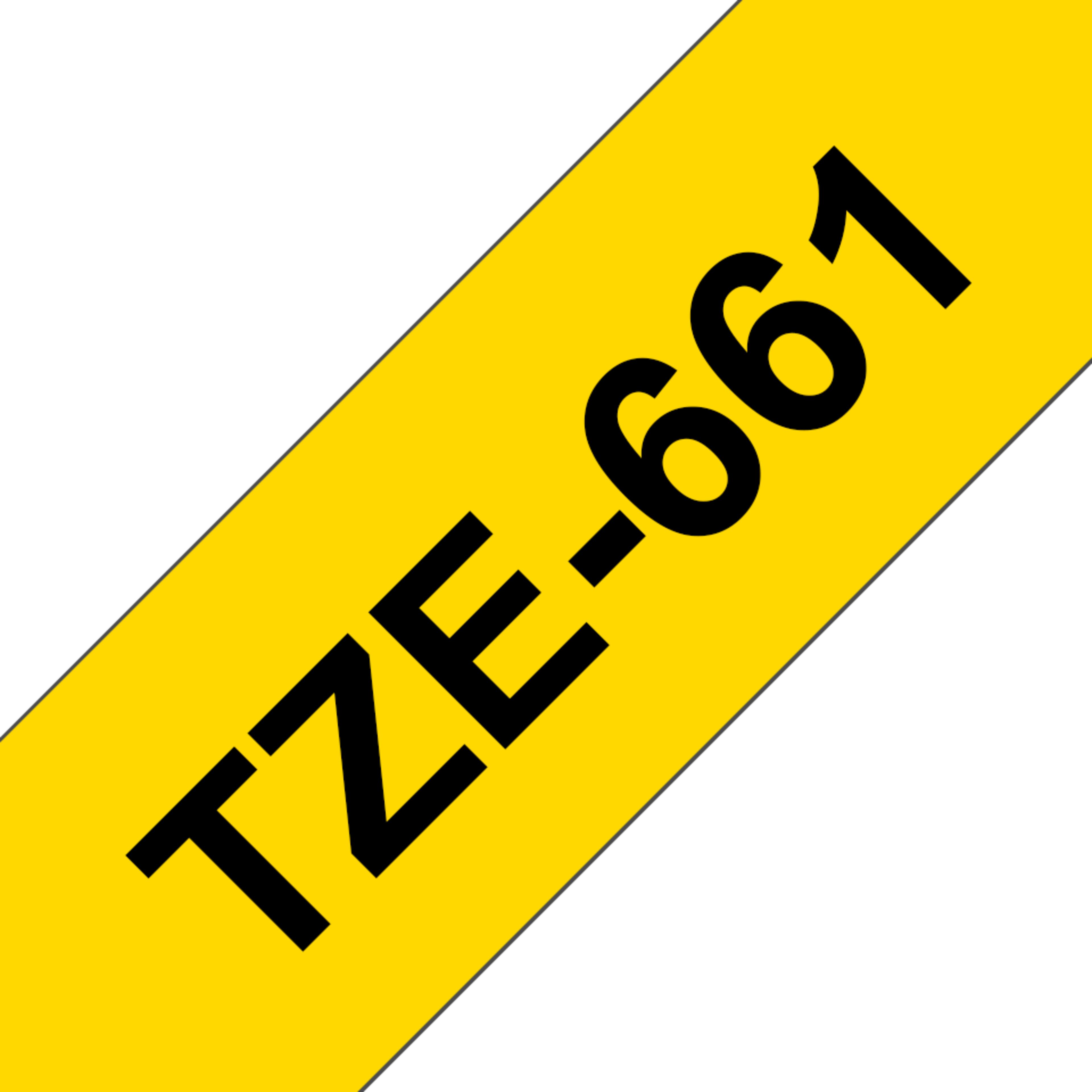 Cinta Brother TZe-661 36mmx8m amarillo