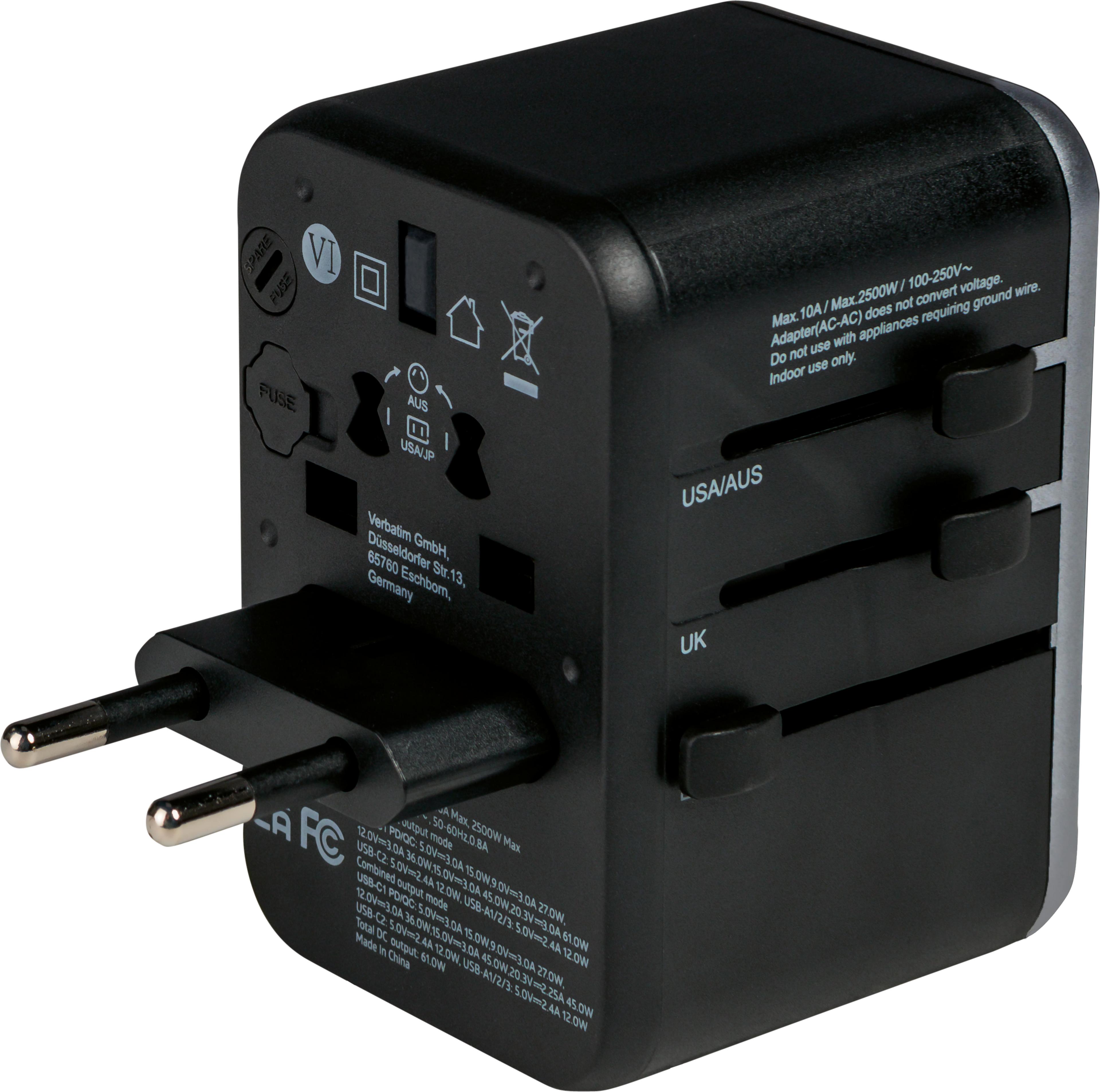Verbatim World + 5x USB Travel Adapter