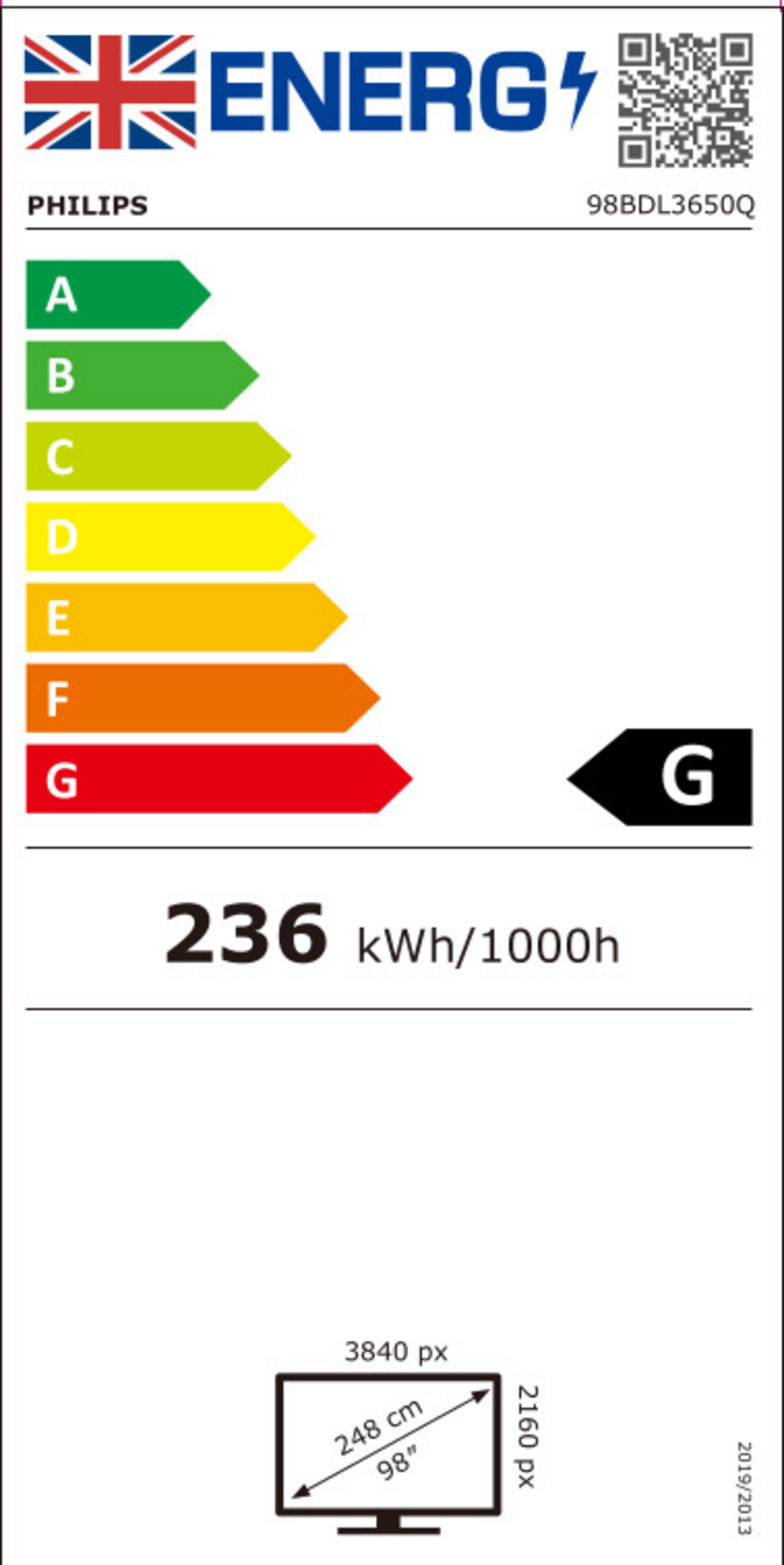 Philips 98BDL4650D Display