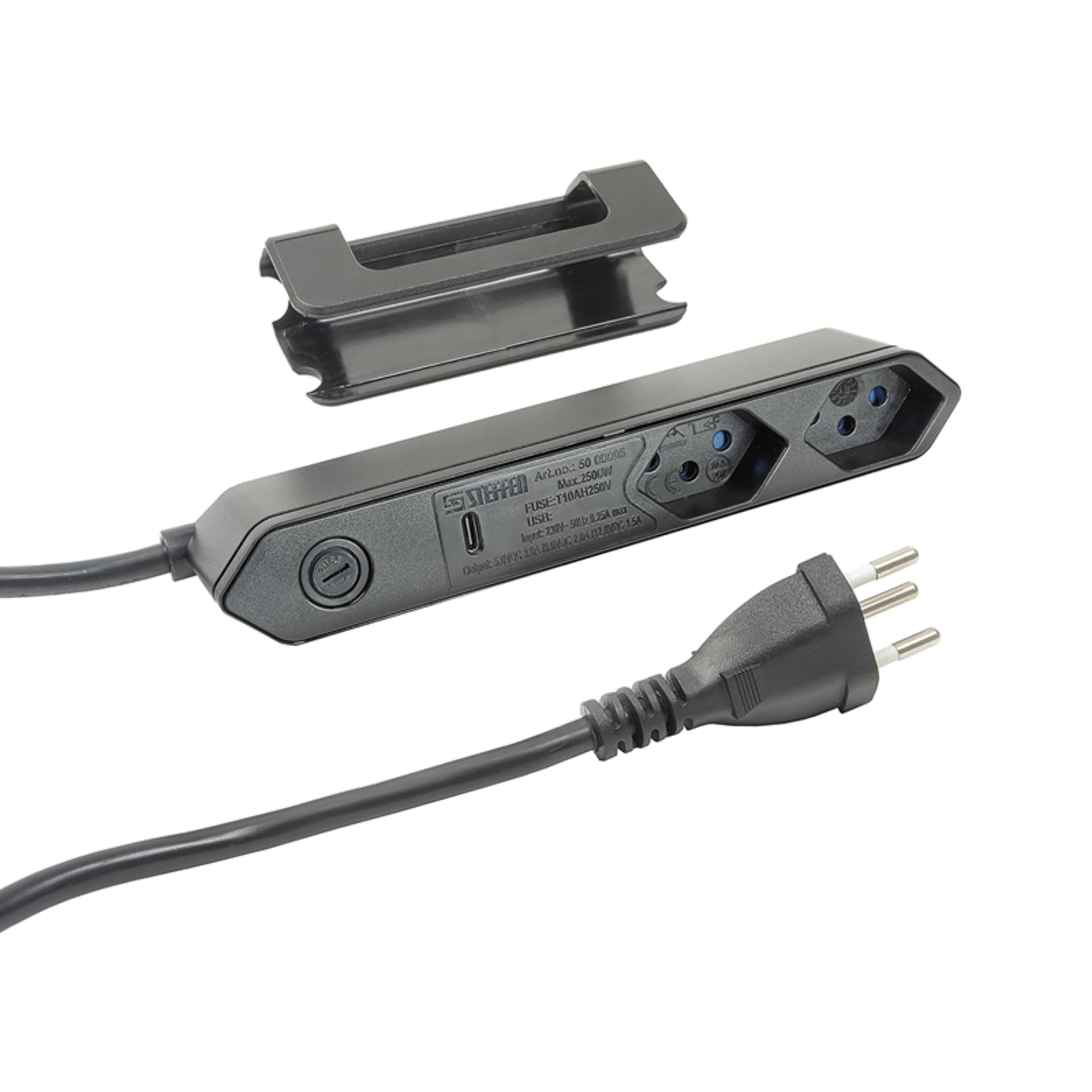 Steffen STEBA IQ 2xT13 + 1xUSB-C 1,5m