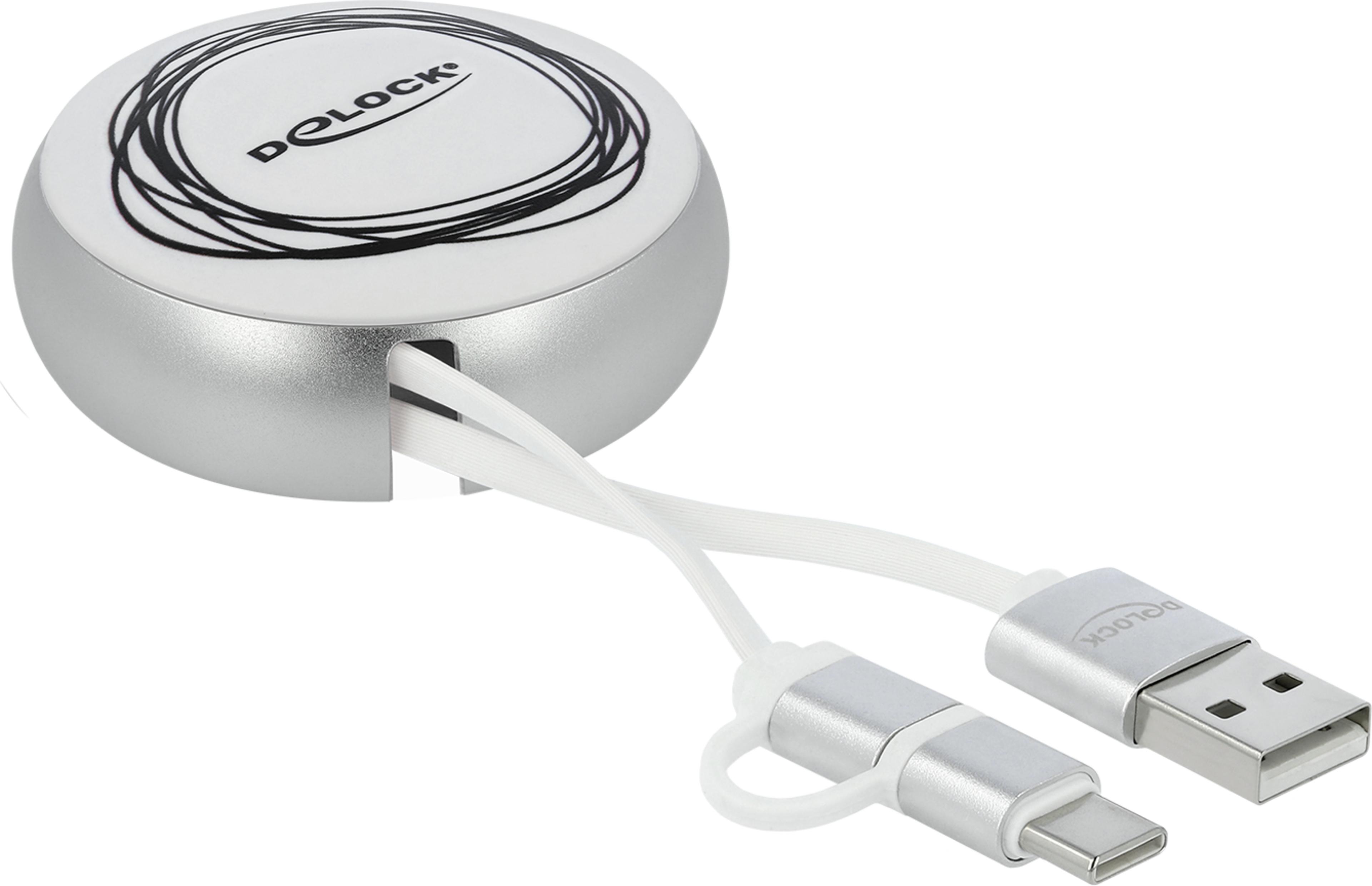 Delock USB-A - Micro-B/C Cable 0.46m