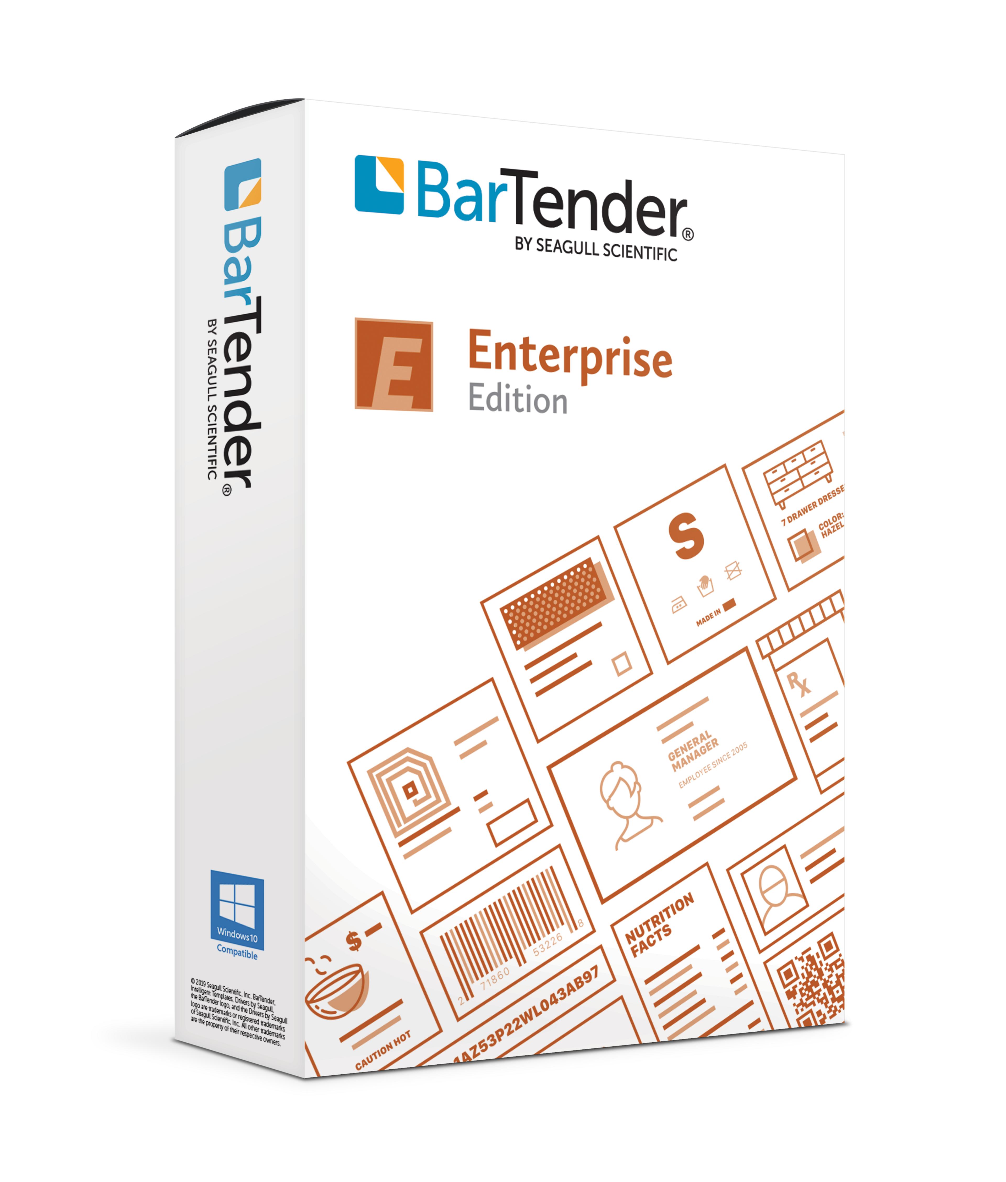 Seagull BarTender Enterprise Application License + 3 Printers (includes 1 Year of Standard Maintenance & Support)