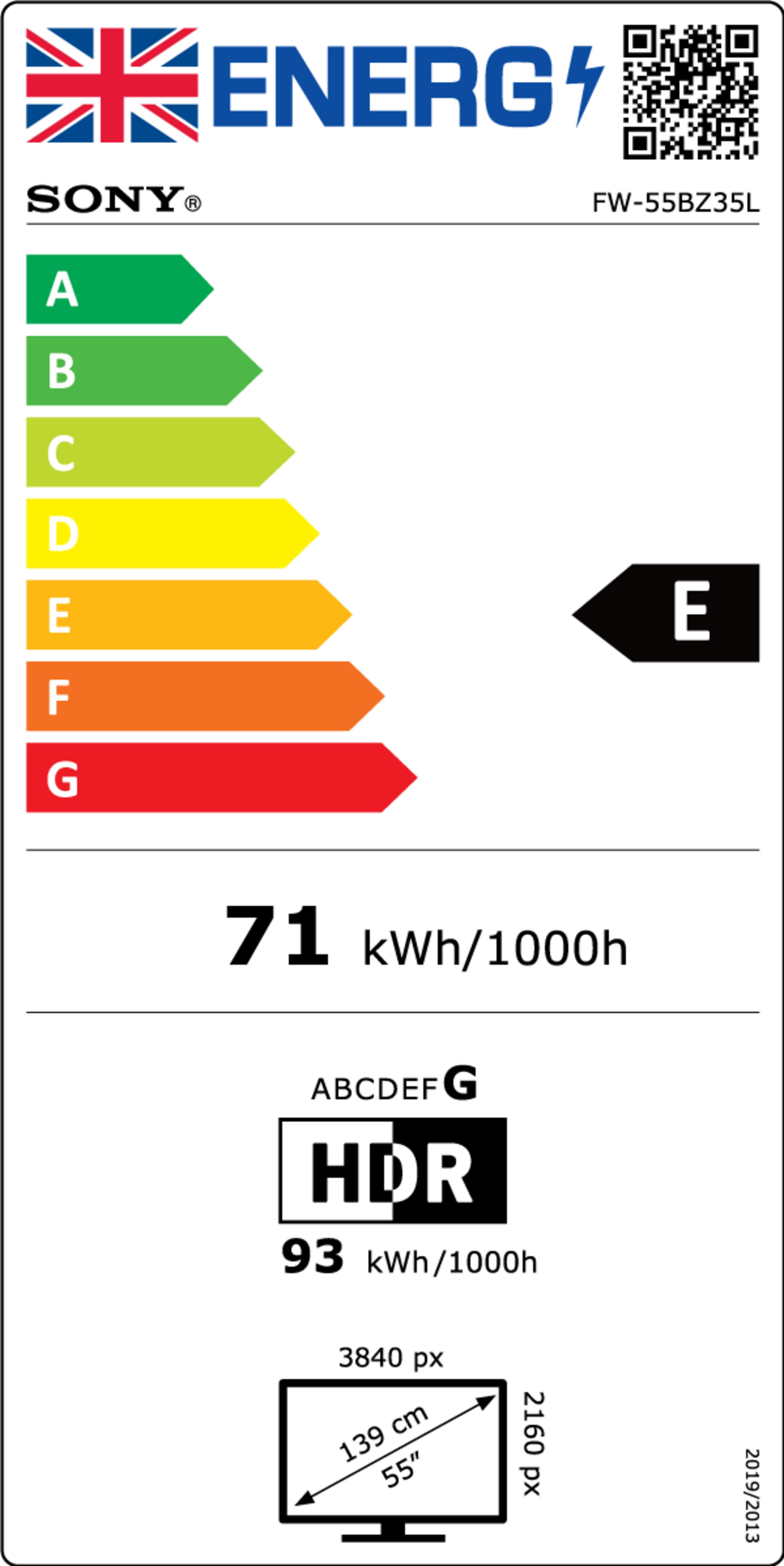 Sony Bravia FW-55BZ35L Display