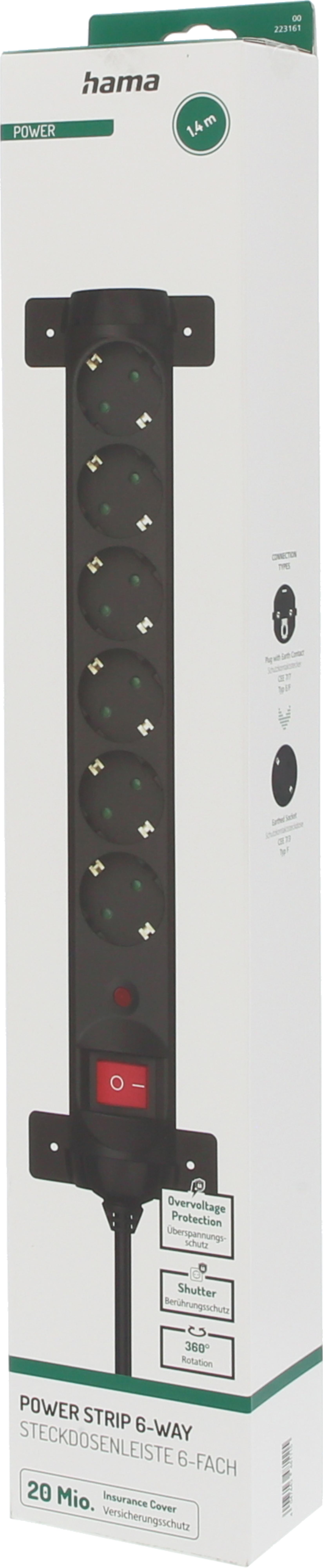 Power Strip 6-way 1.4m w/ Switch