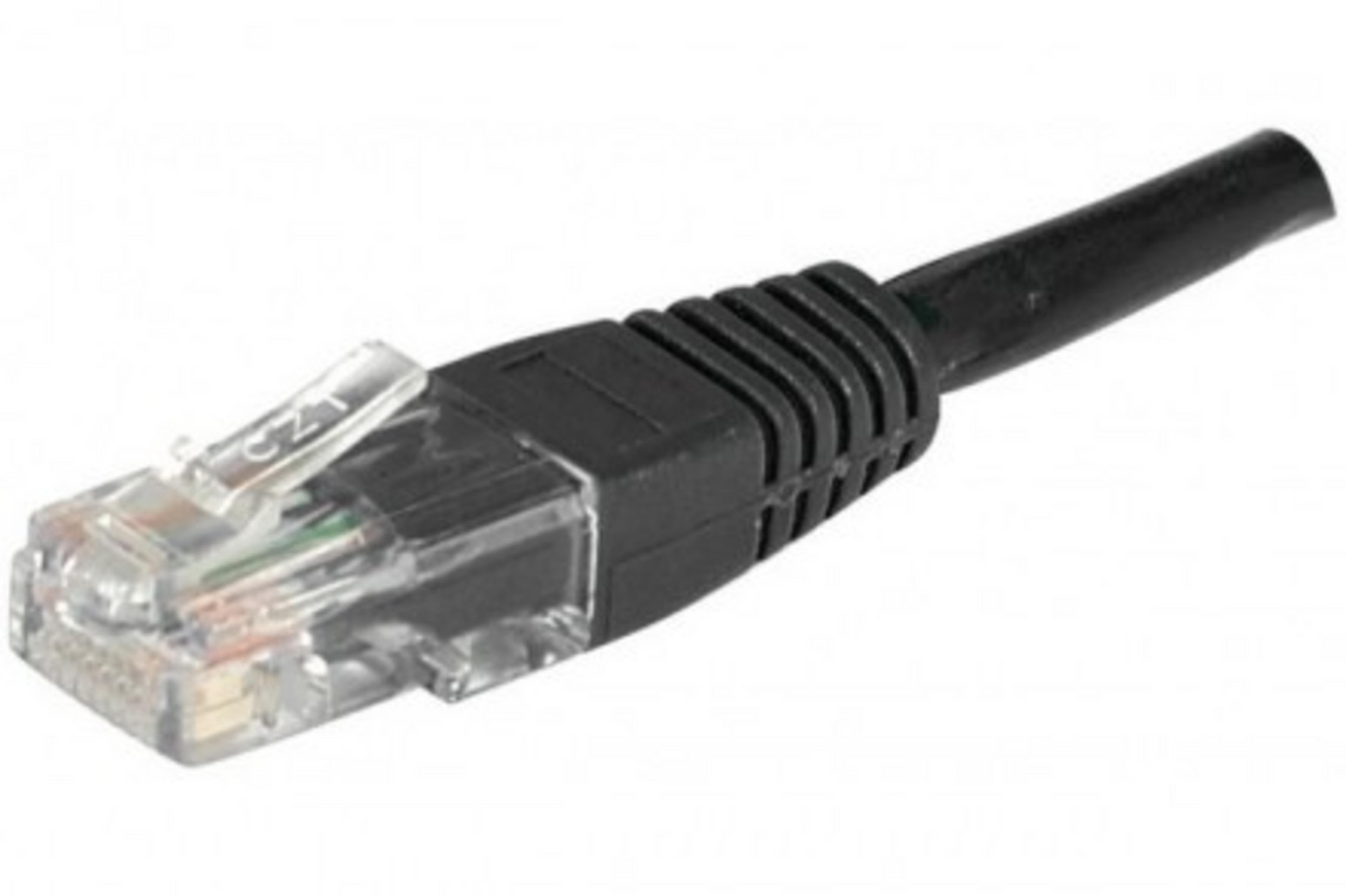 Câble RJ45 U/UTP Cat6 0,15m, noir