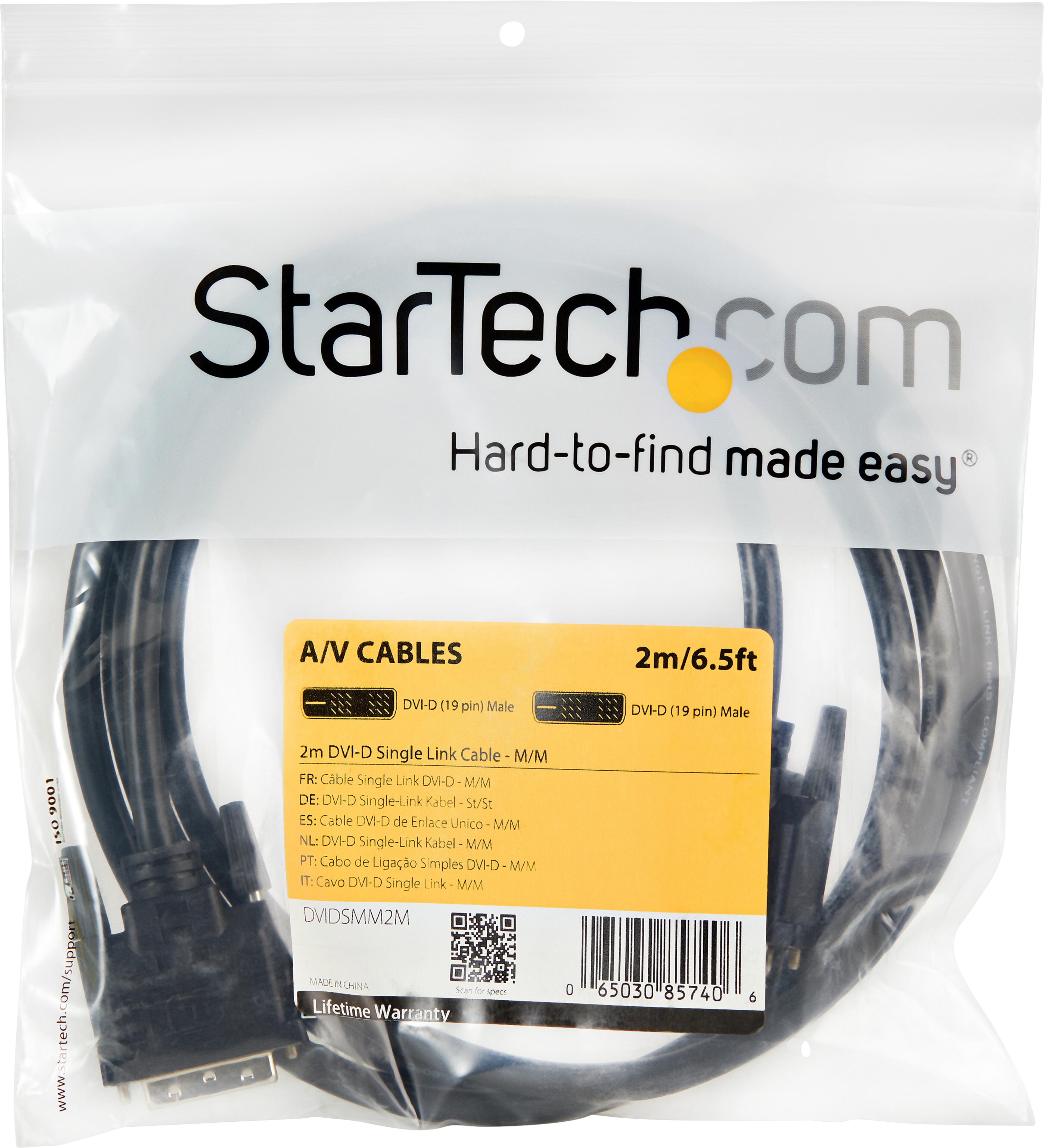 StarTech DVI-D Cable Single Link 2m