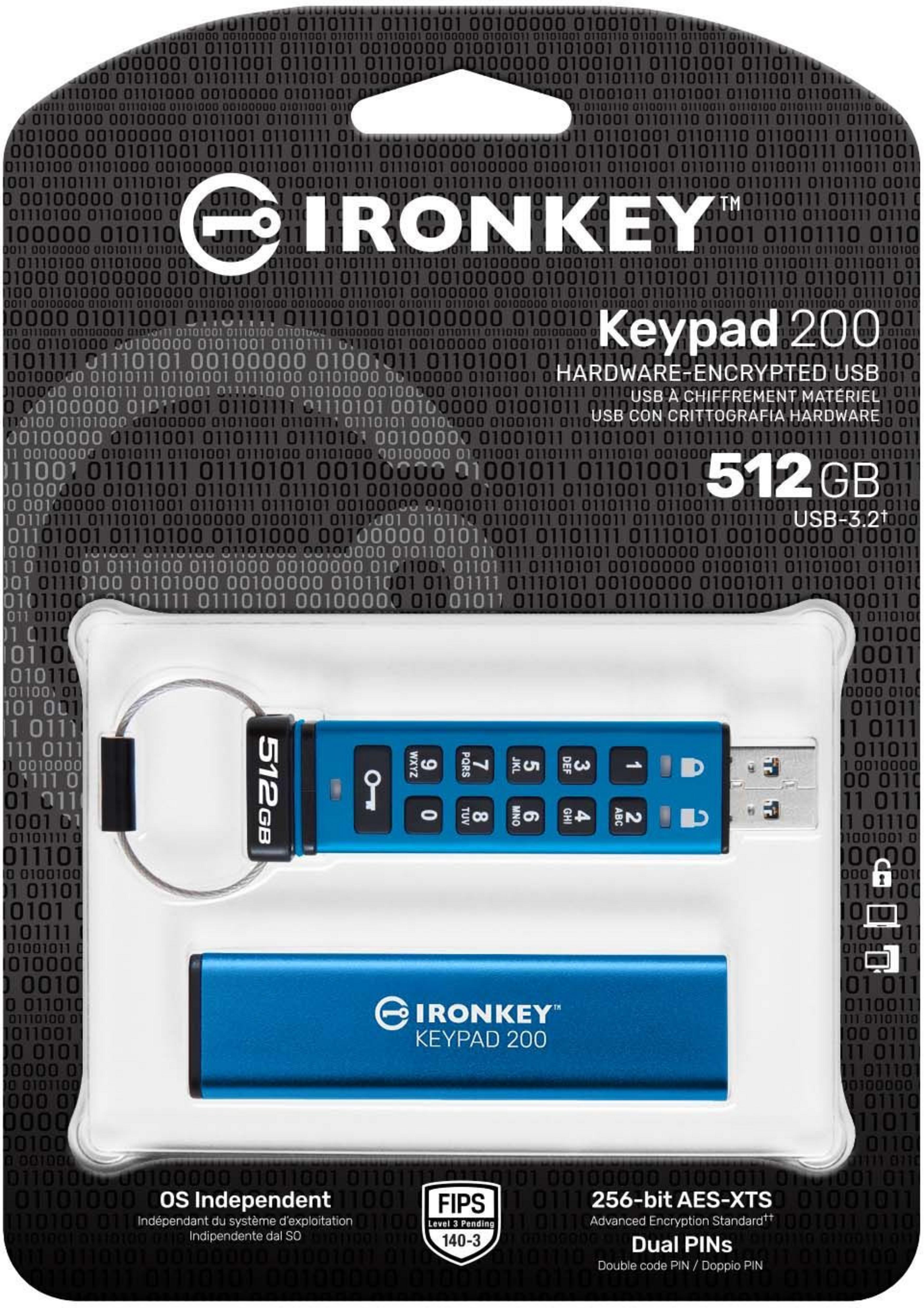 Kingston IronKey Keypad USB Stick 512GB