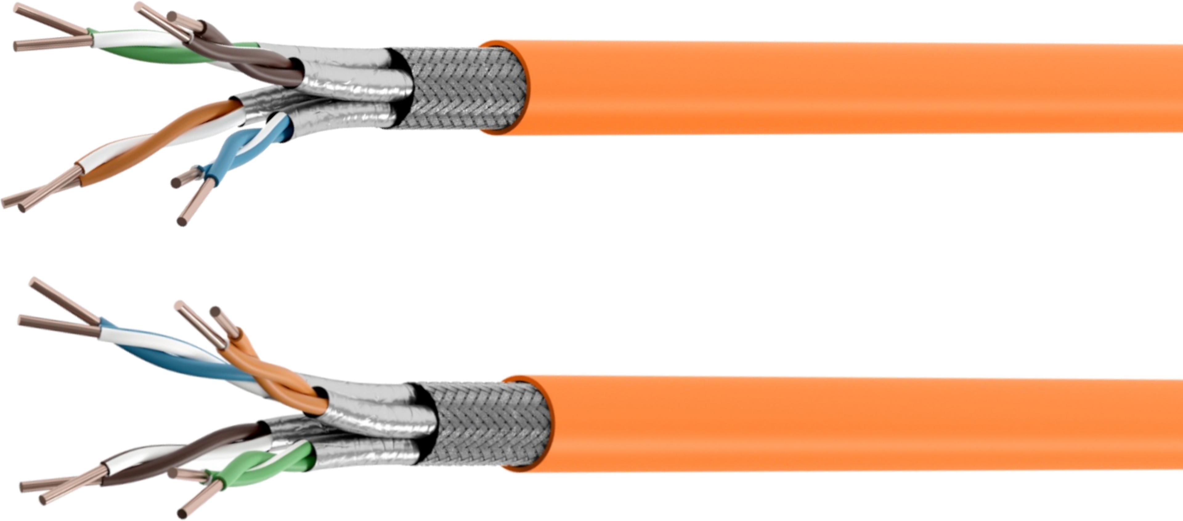 Data Cable Cat7 Solid S/FTP 100m Orange