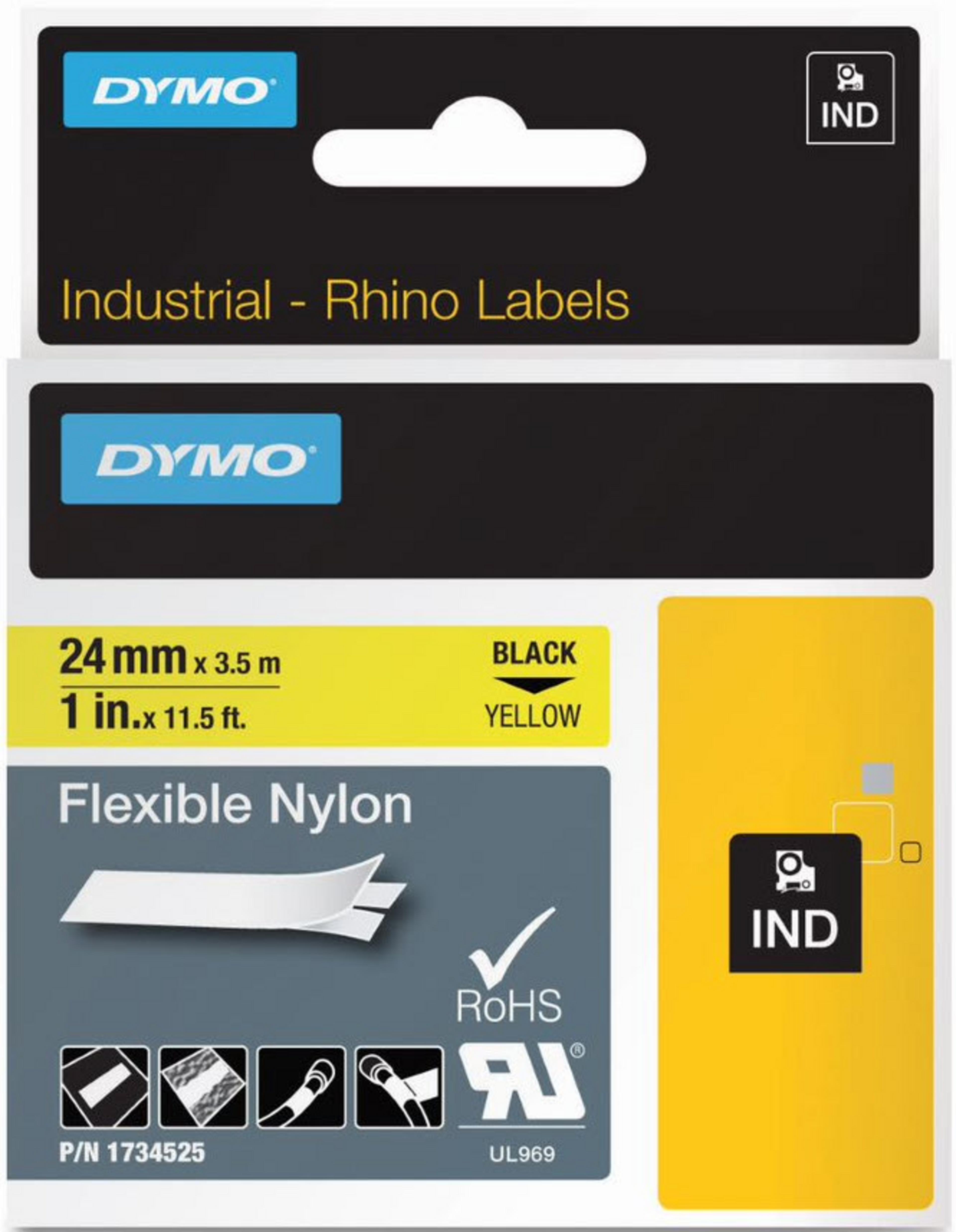 DYMO Rhino Tape Nylon Yellow 24mm