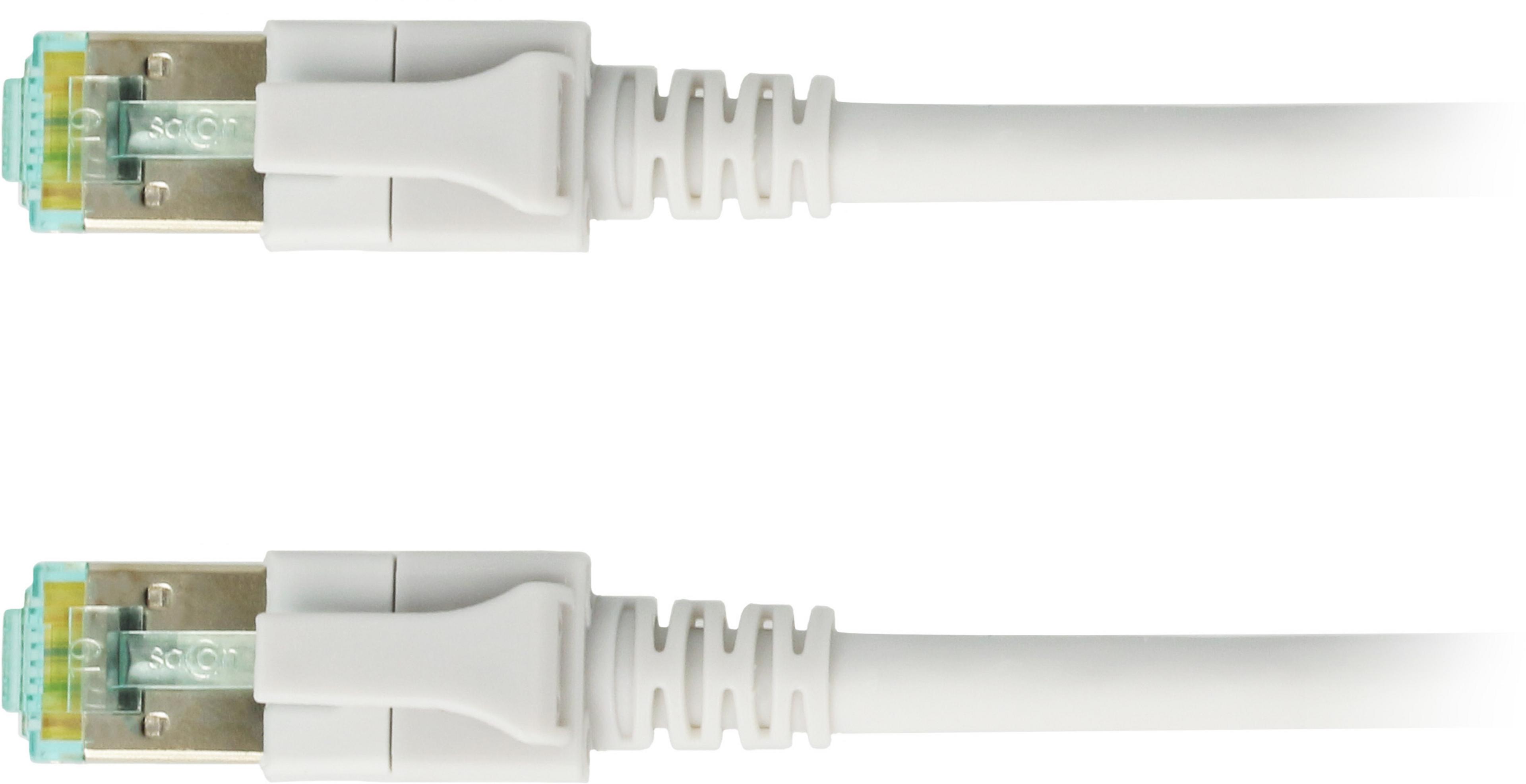 Patch Cable RJ45 S/FTP Cat6a 15m LED Gry