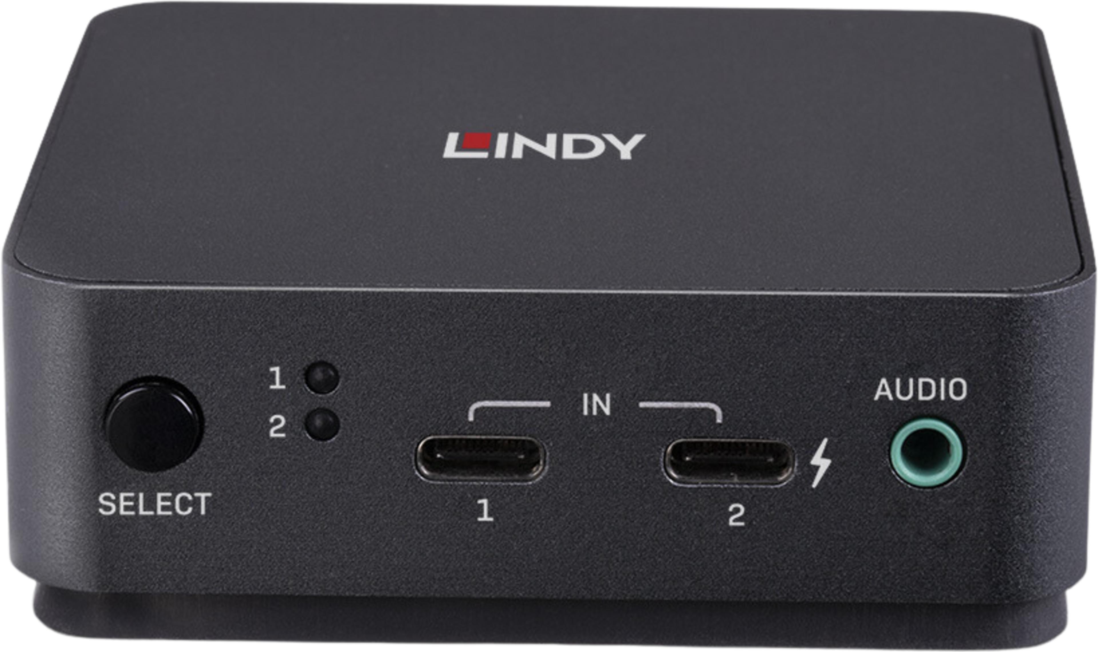 Switch KVM LINDY DP/tipo C 2 portas