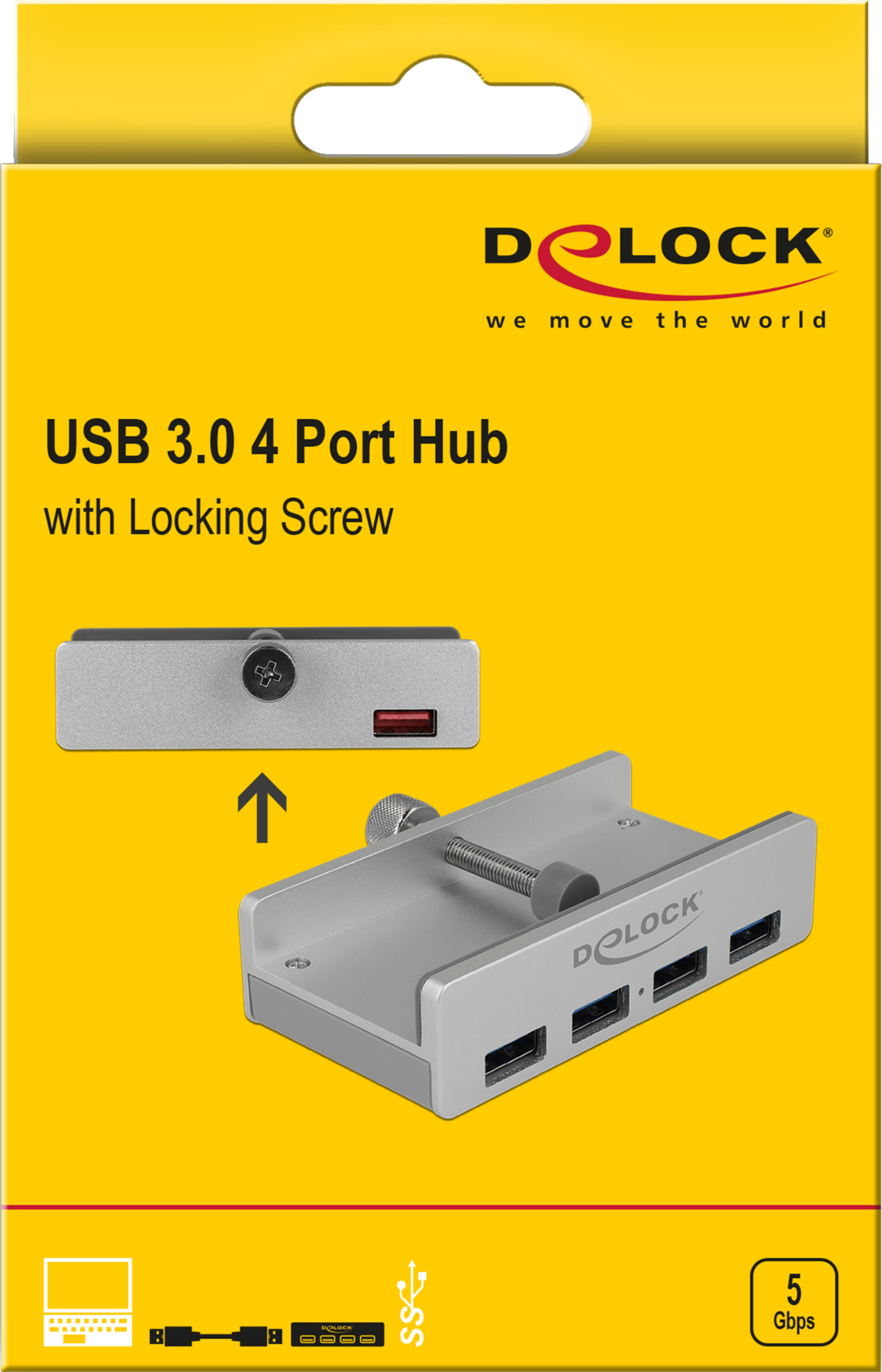 Delock USB Hub 3.0 4-port Silver