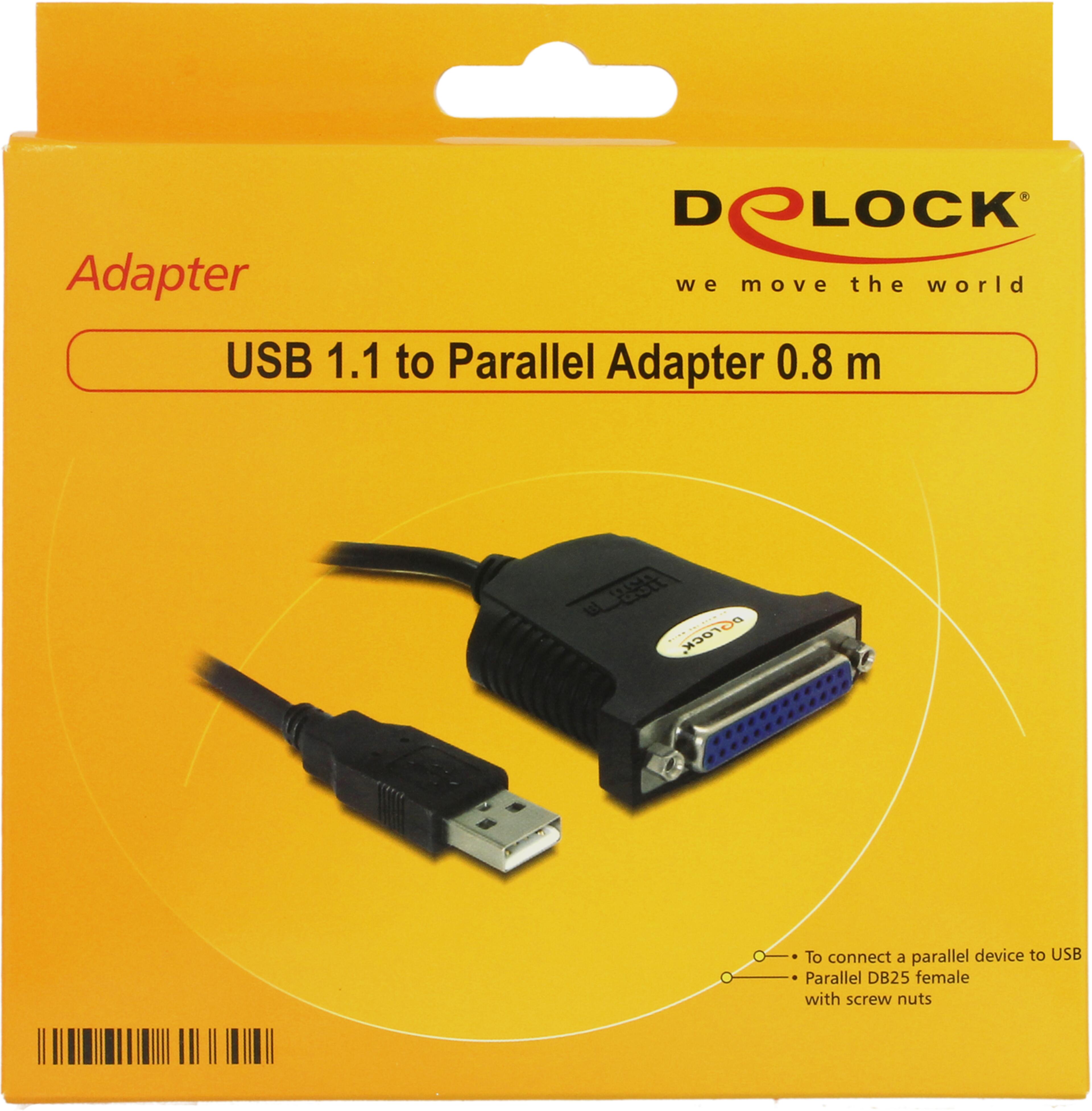Adapter DB25 Parallel/f - USB A/m 0.8m