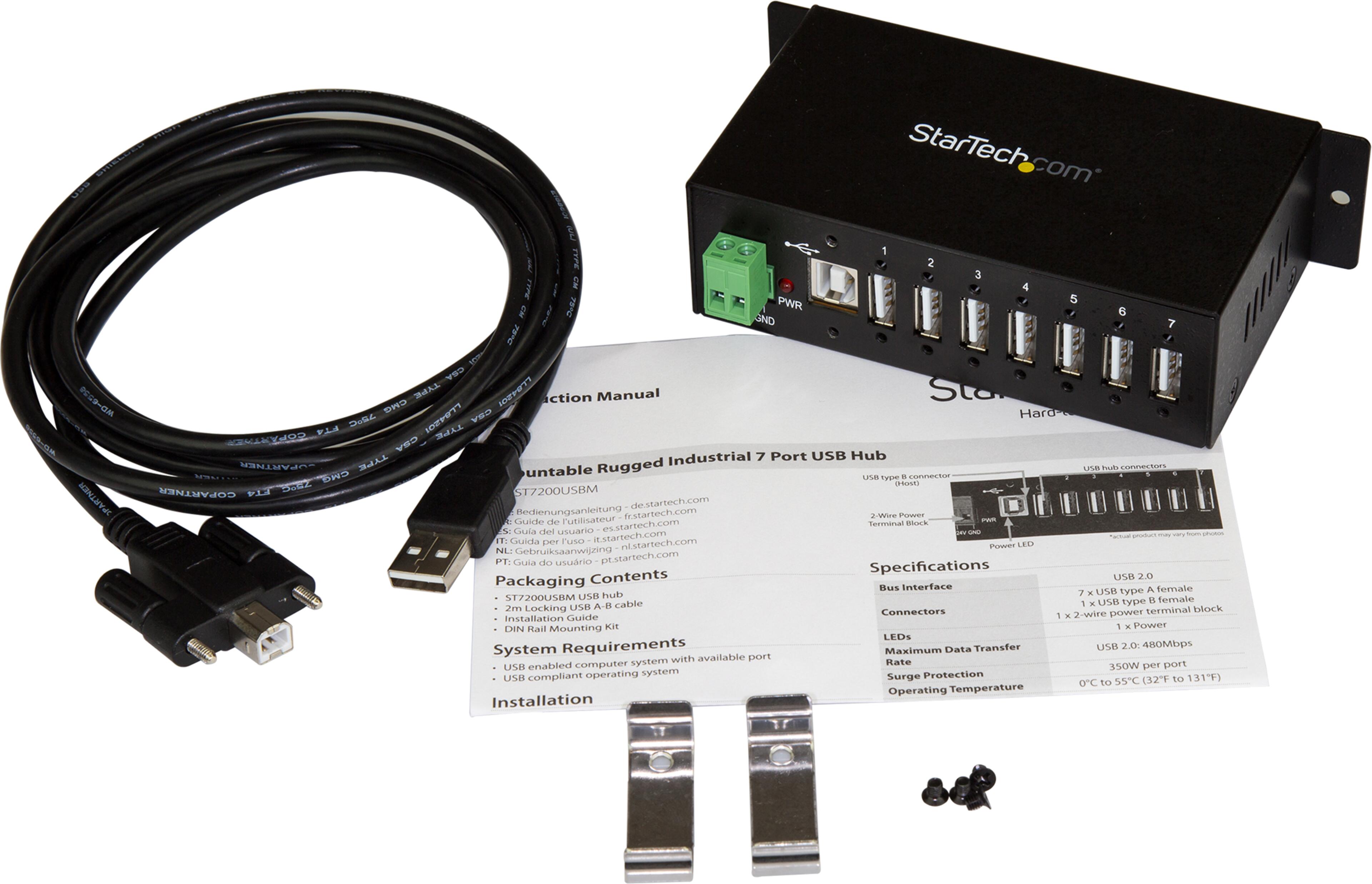 StarTech USB Hub 2.0 7-port Industrial