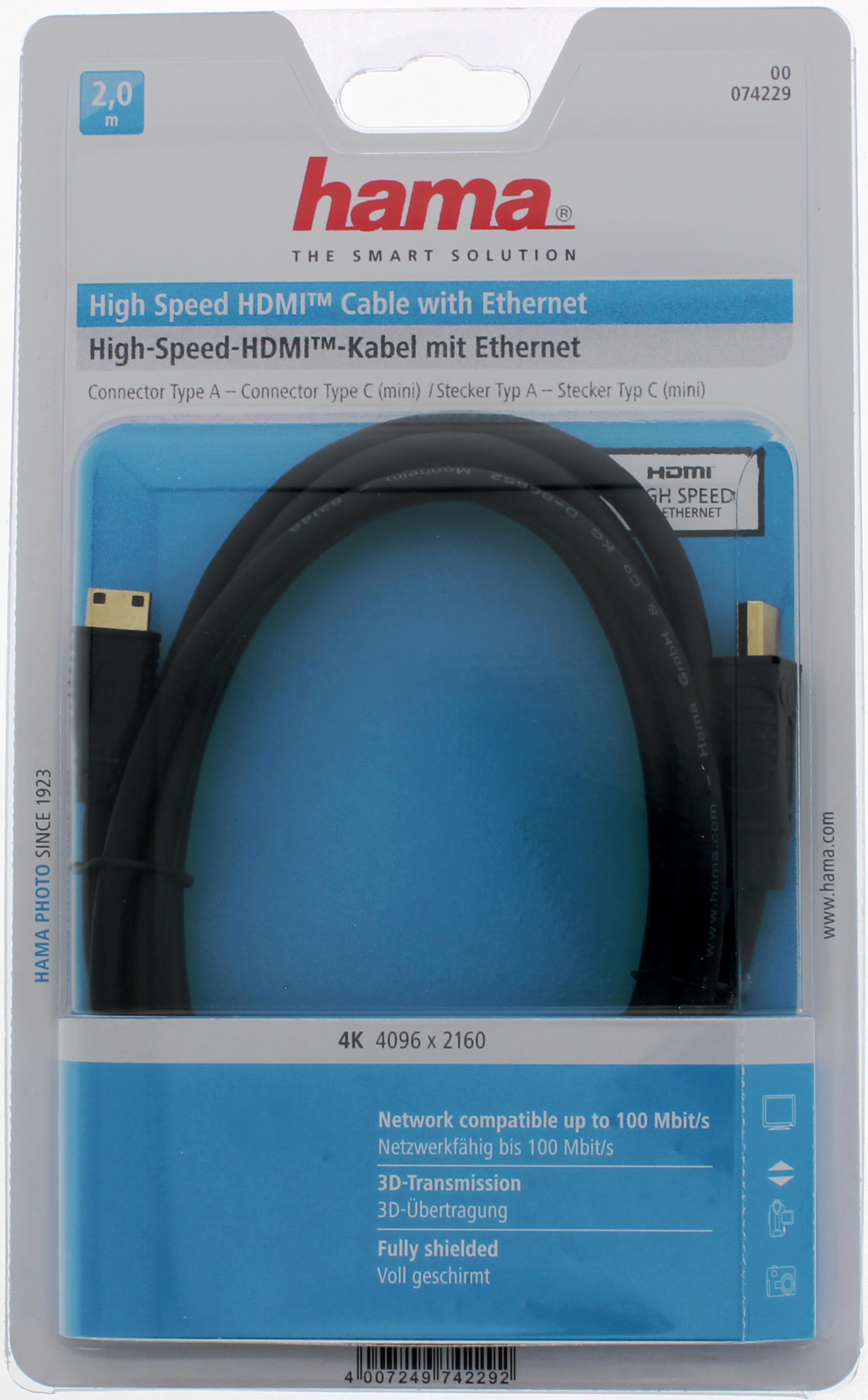 Hama HDMI - Mini-HDMI Kabel 2 m