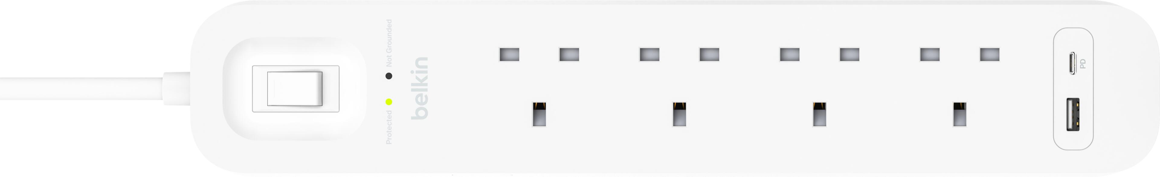 Power Strip 4x Surge Protect +2xUSB 2m