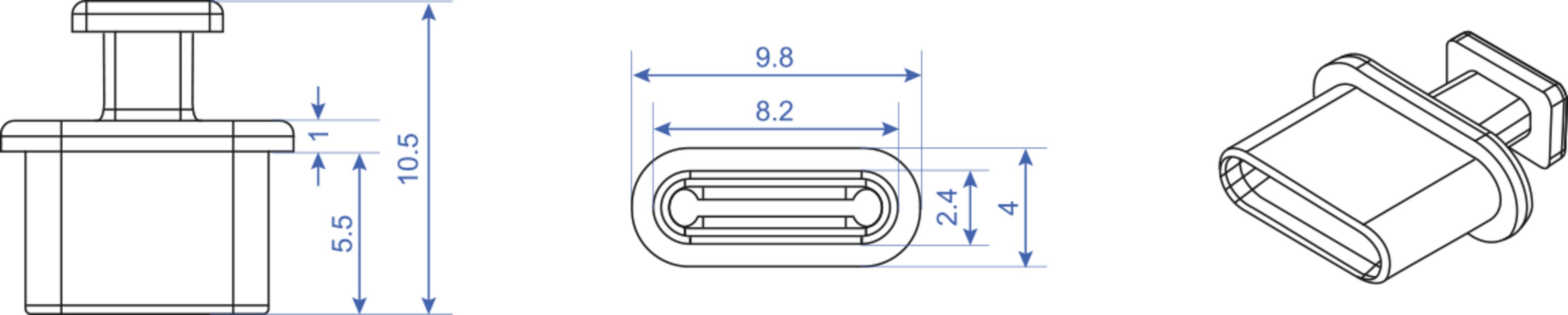 Dust Cover for USB Type-C Port 10-pack