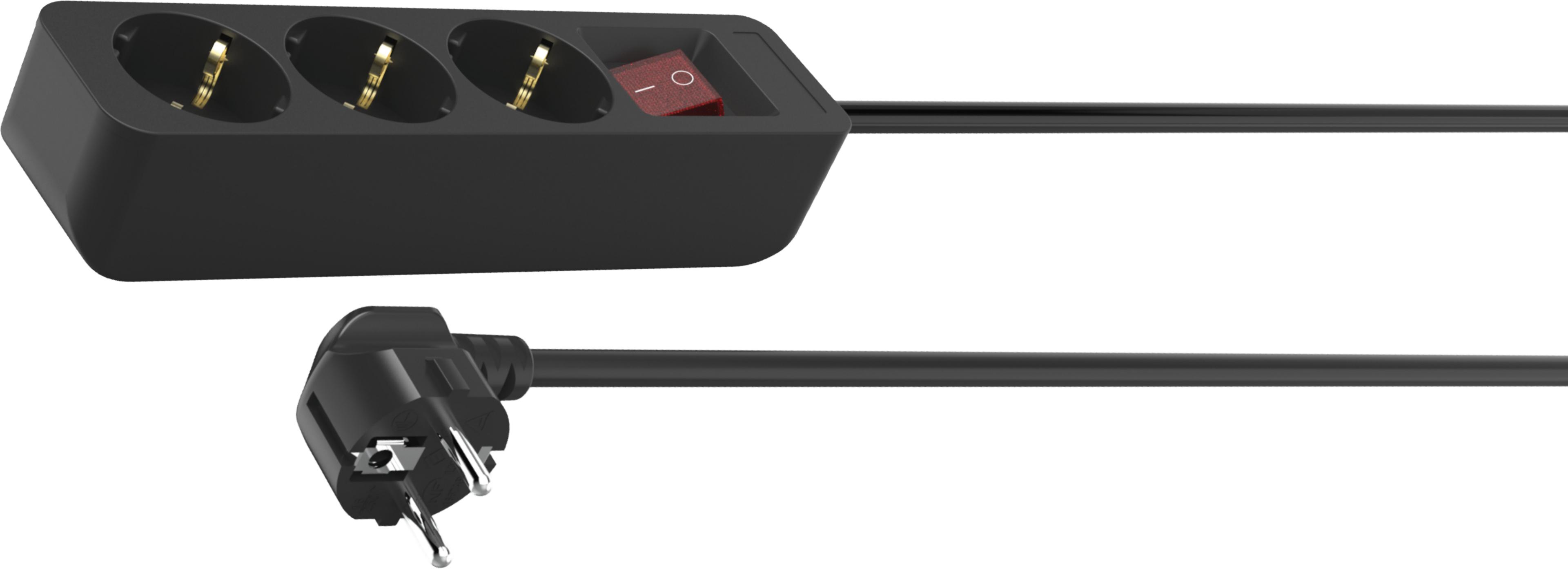 Steckdosenleiste 3fach 1,4 m Schalter