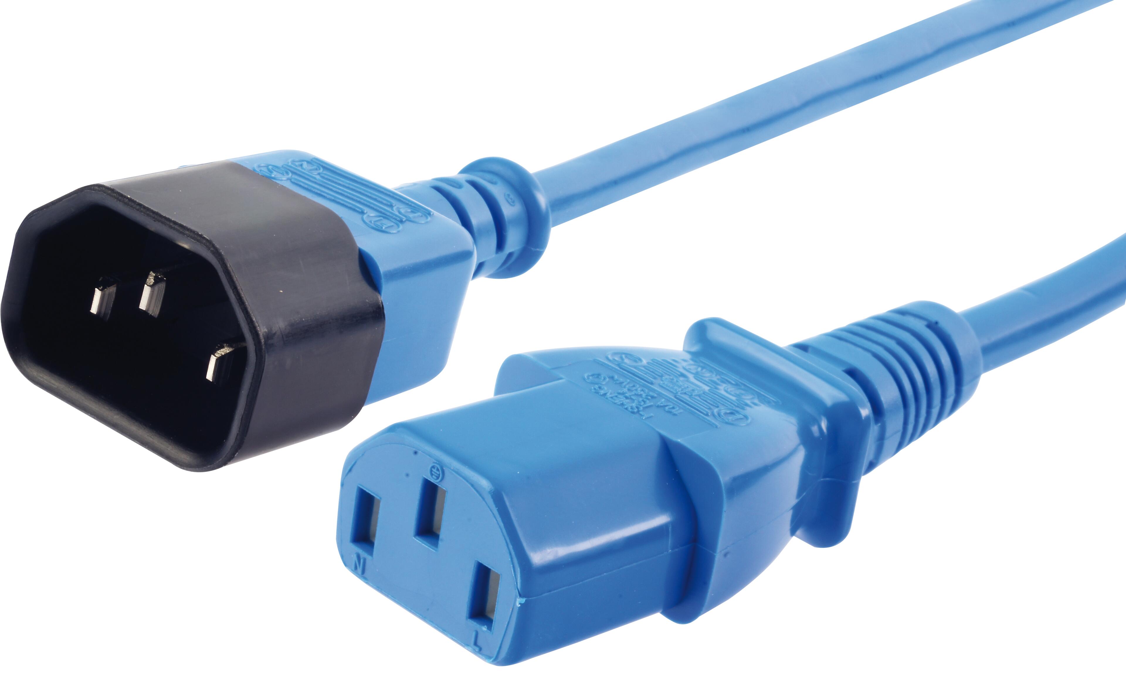 Power Cable C13 - C14 0.5m Blue