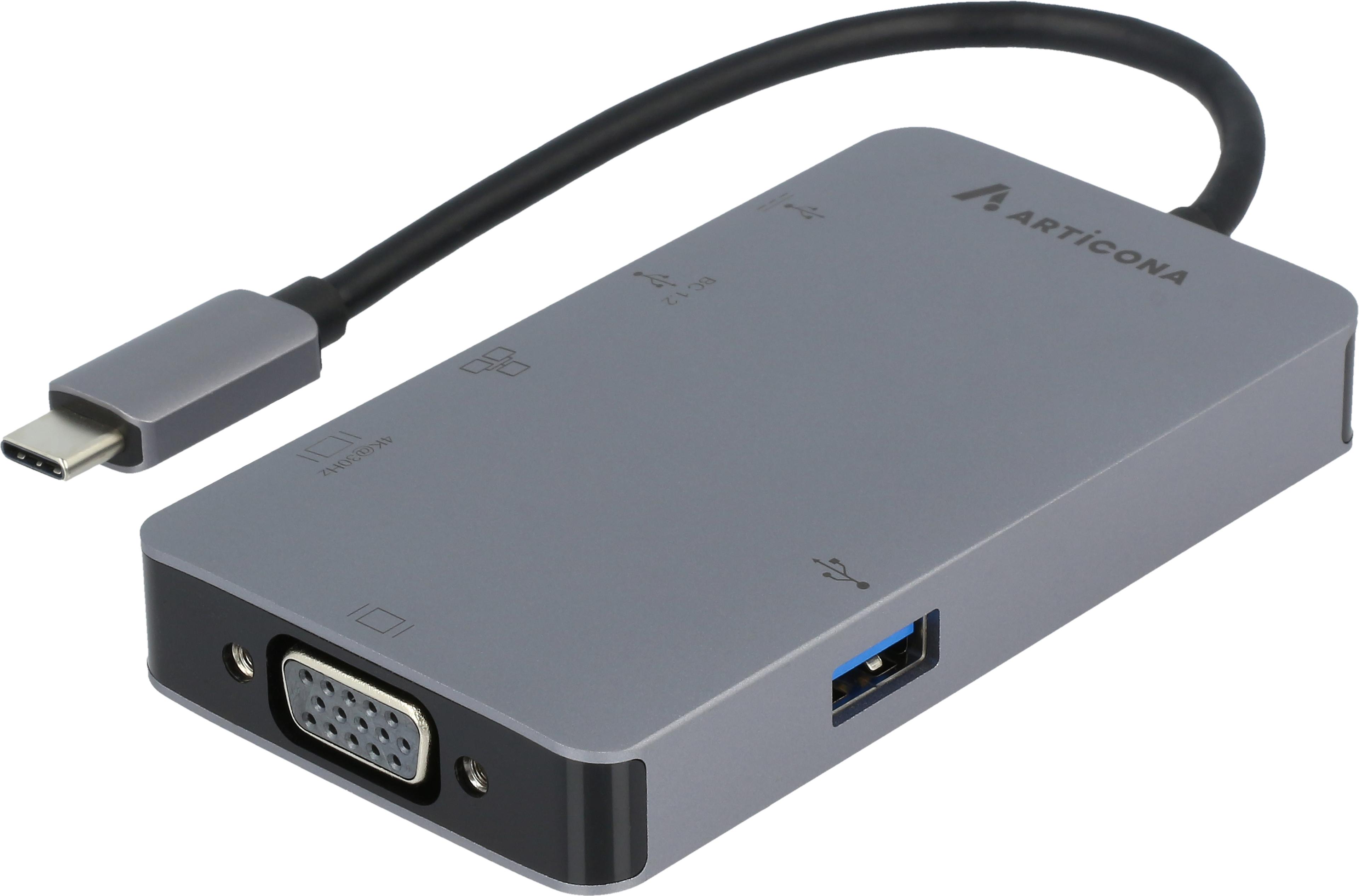 Adapter USB Type-C/m - HDMI+VGA+RJ45+USB