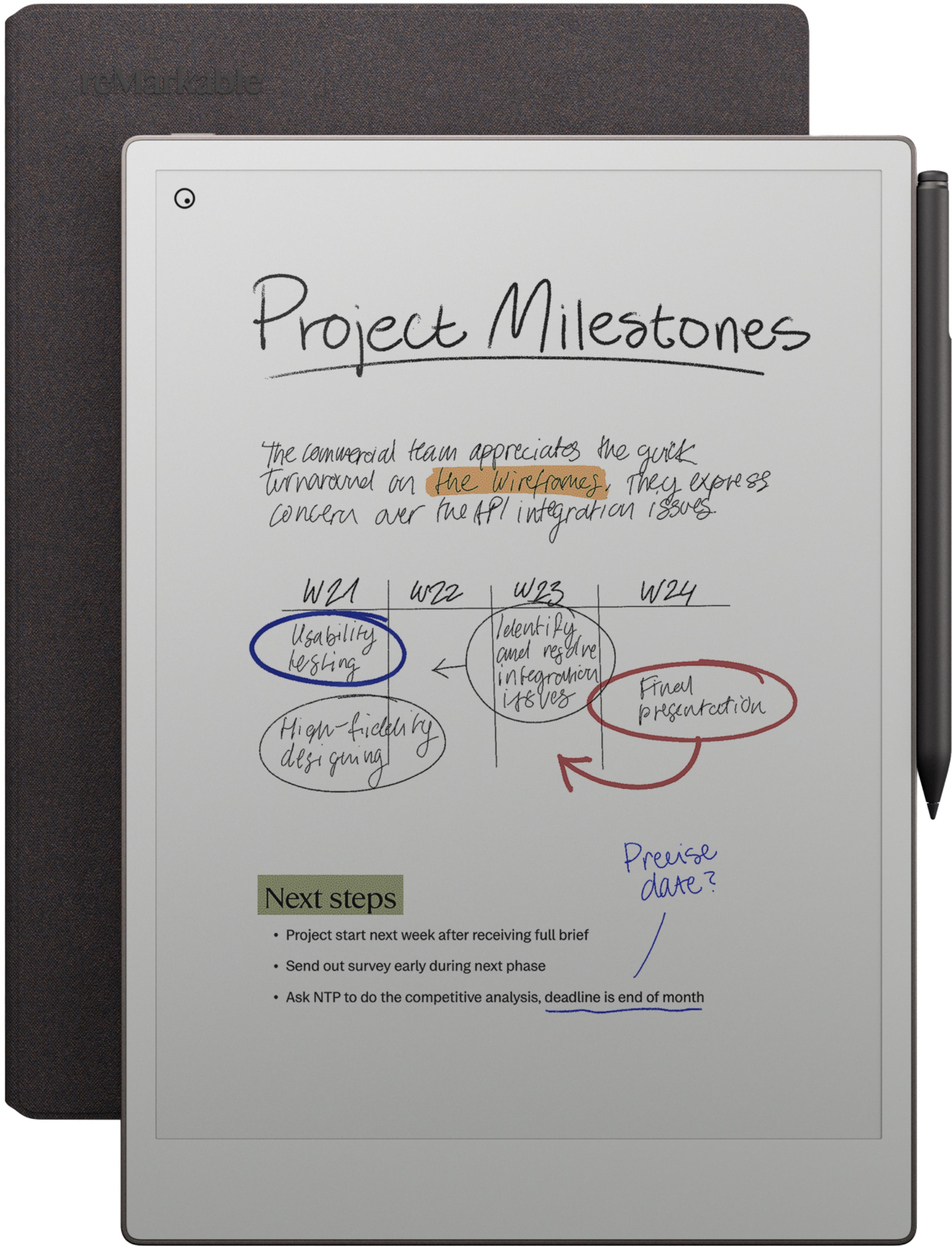 reMarkable PaperPro Marker+ Folio Basalt