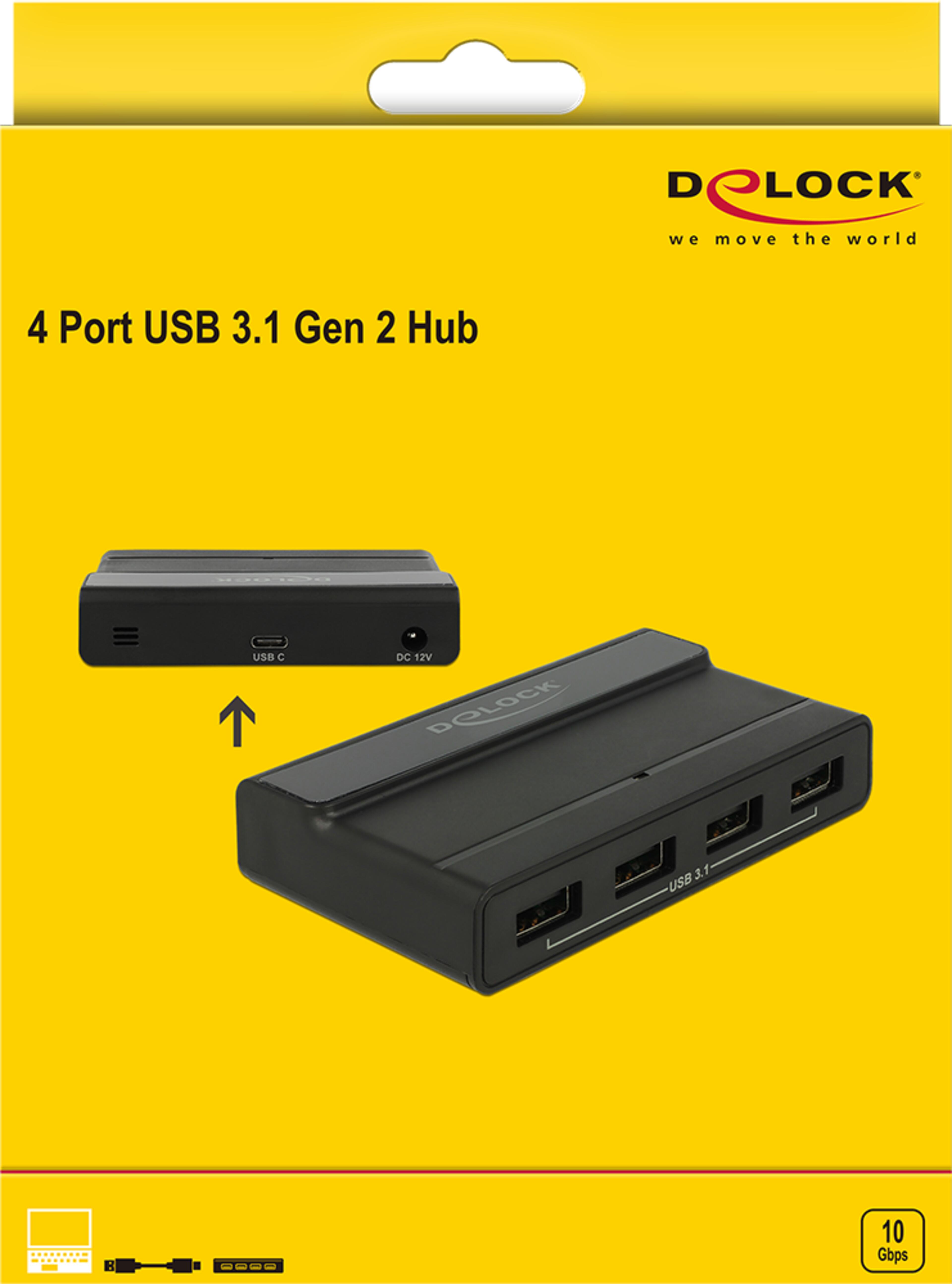 Delock USB Hub 3.1 4-port Black