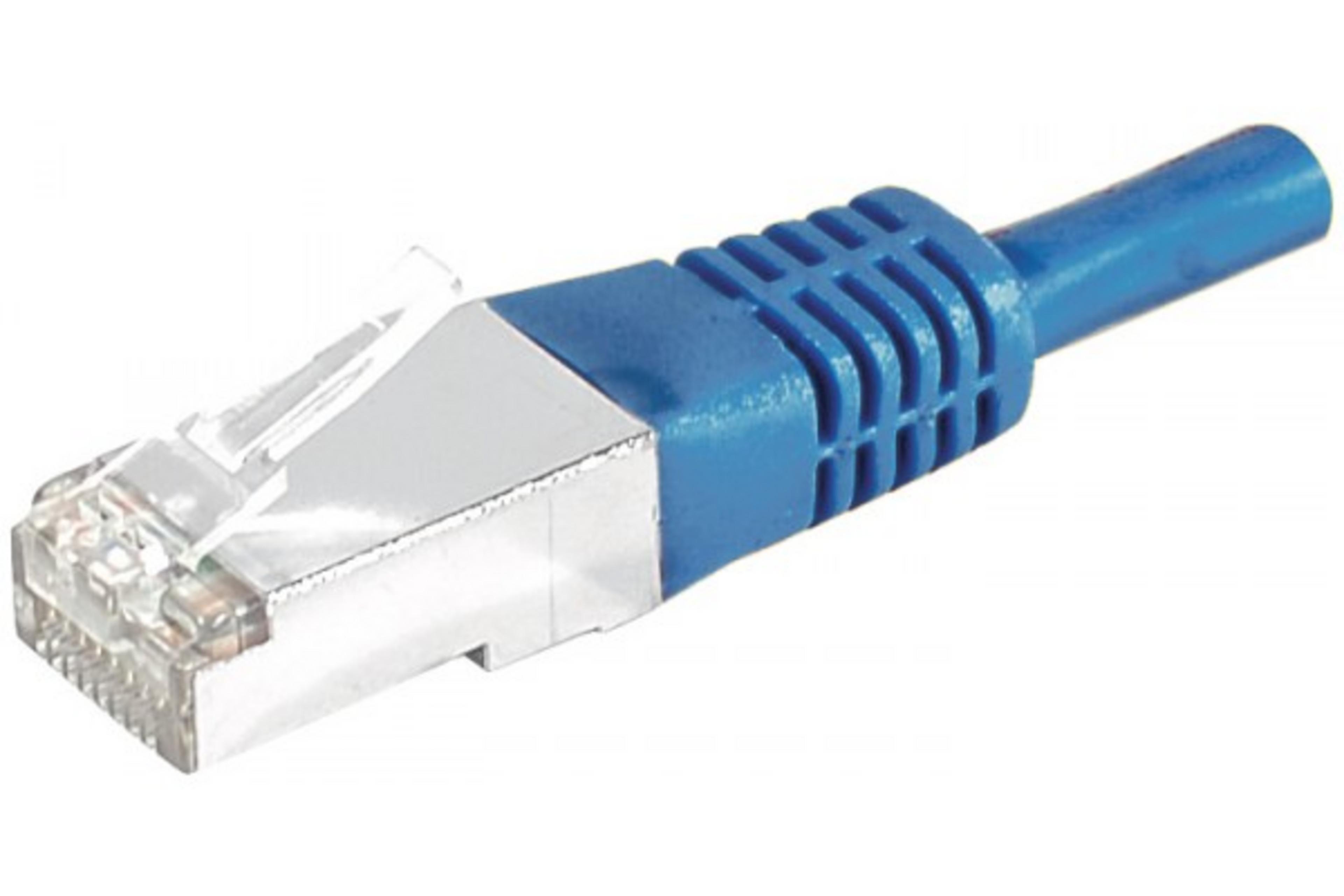 Câble patch RJ45 S/FTP Cat6a bleu 0,50 m