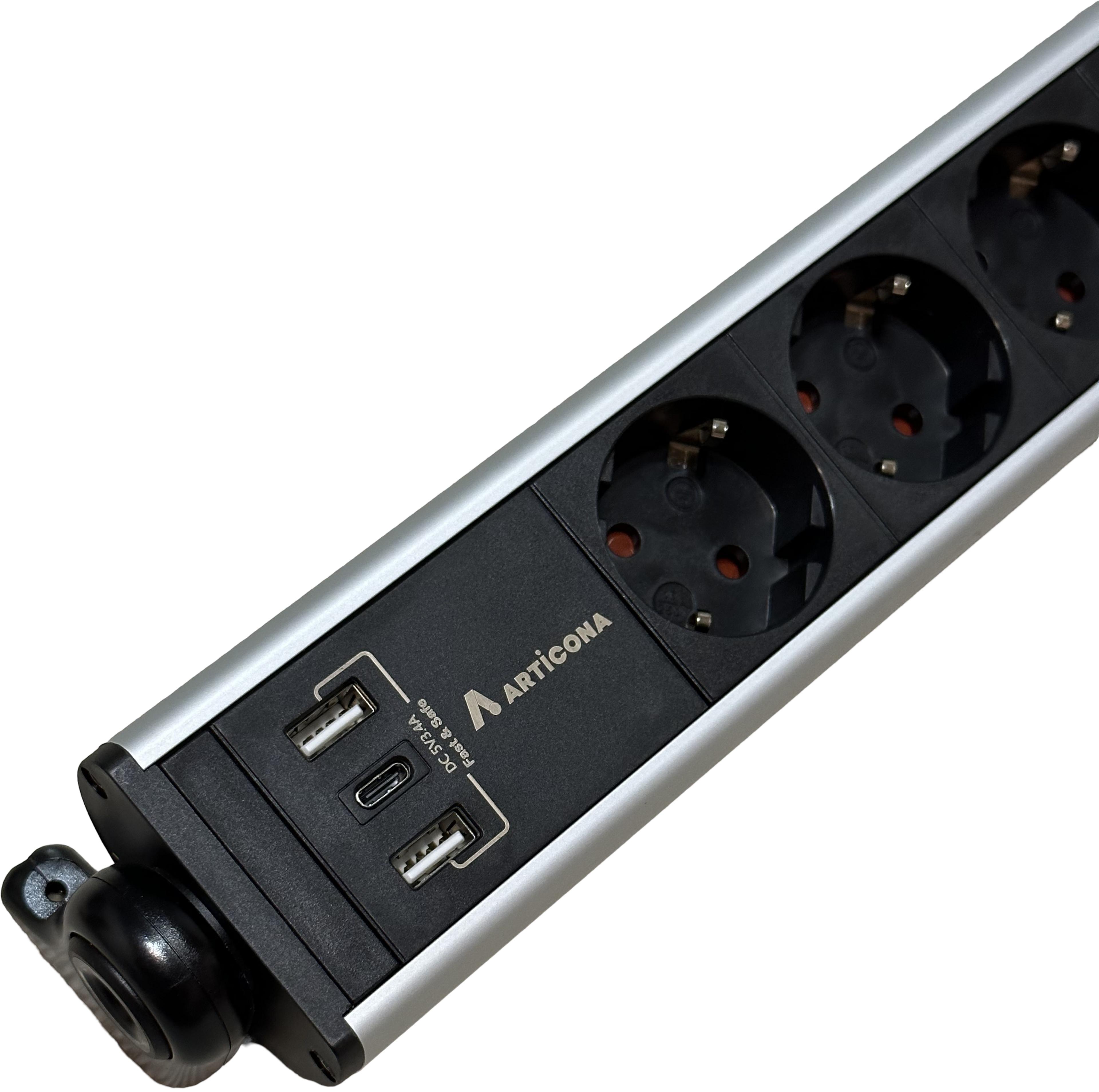 Steckdosenleiste 6fach + 3x USB A/C 1,4m