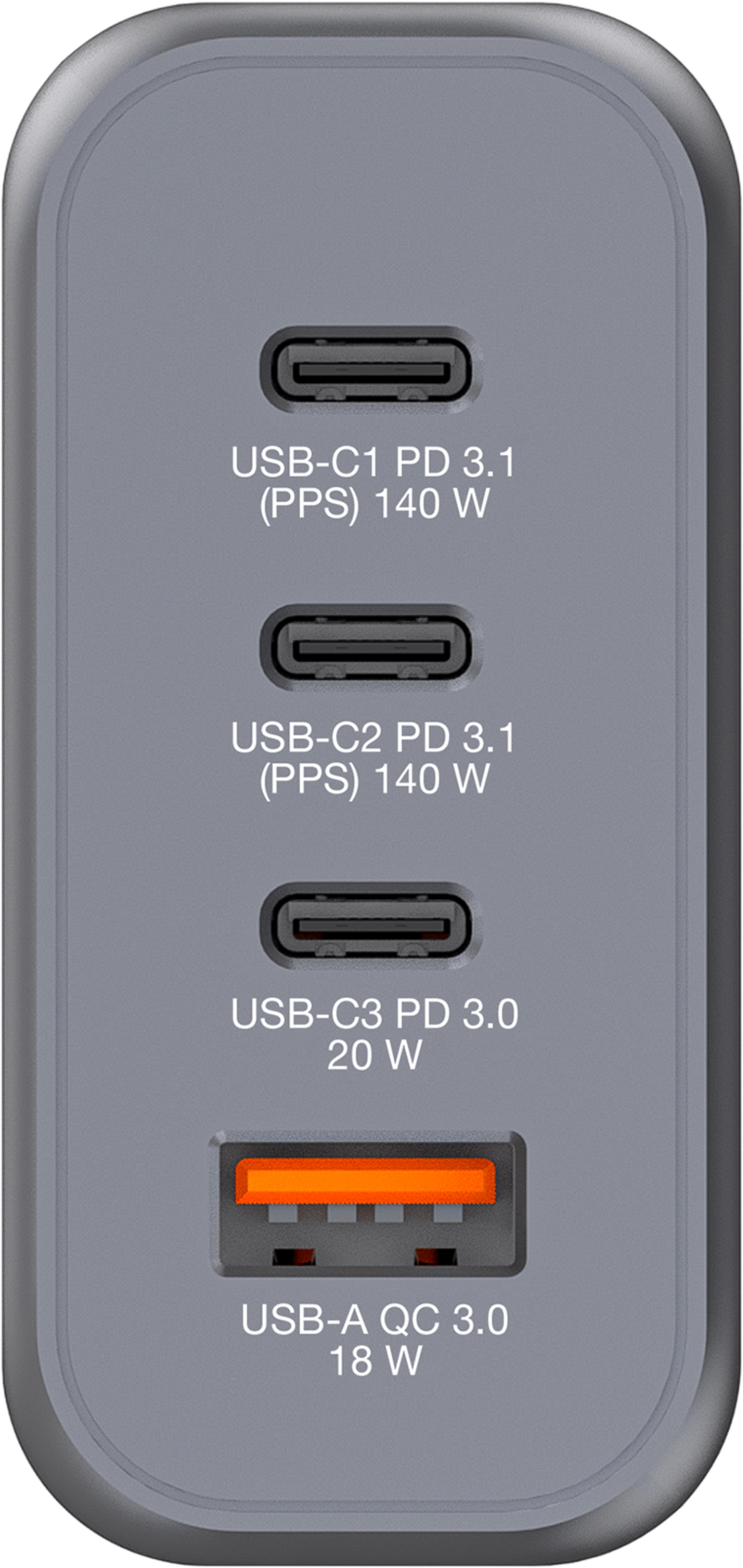 Verbatim 140 W 4-Port GaN Ladeadapter