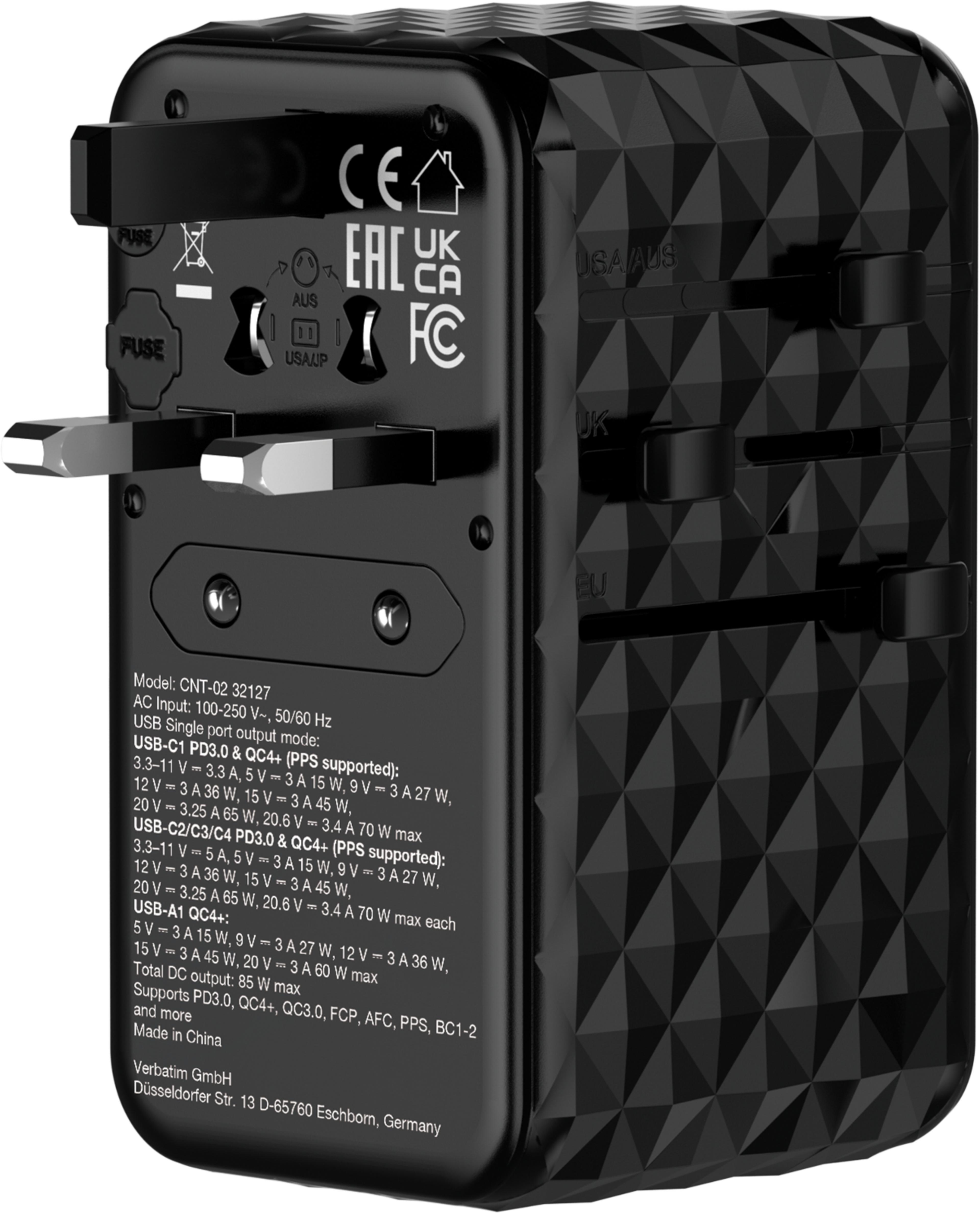 Verbatim World+5x USB GaN Travel Adapter