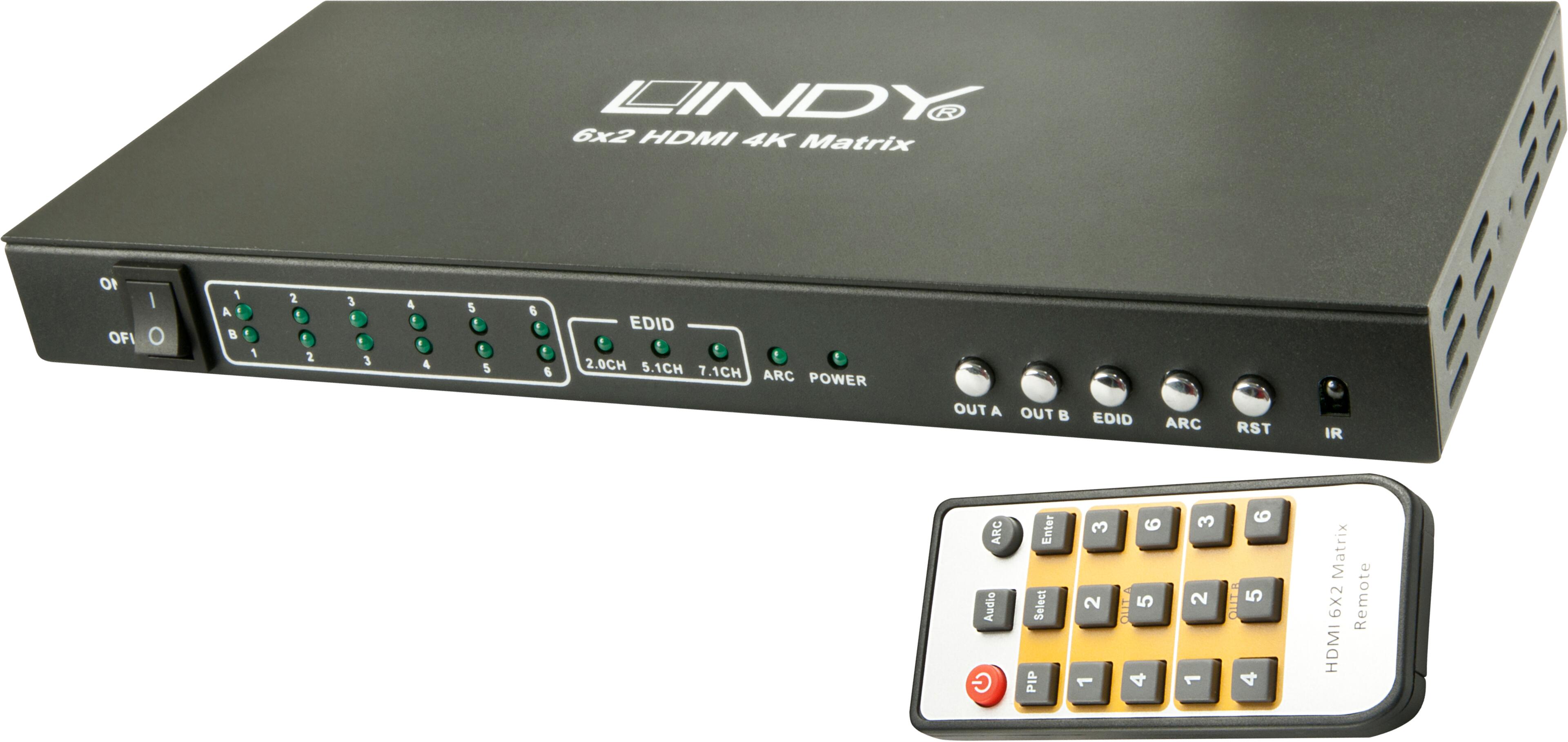 LINDY Matrix Switch 6x2 HDMI