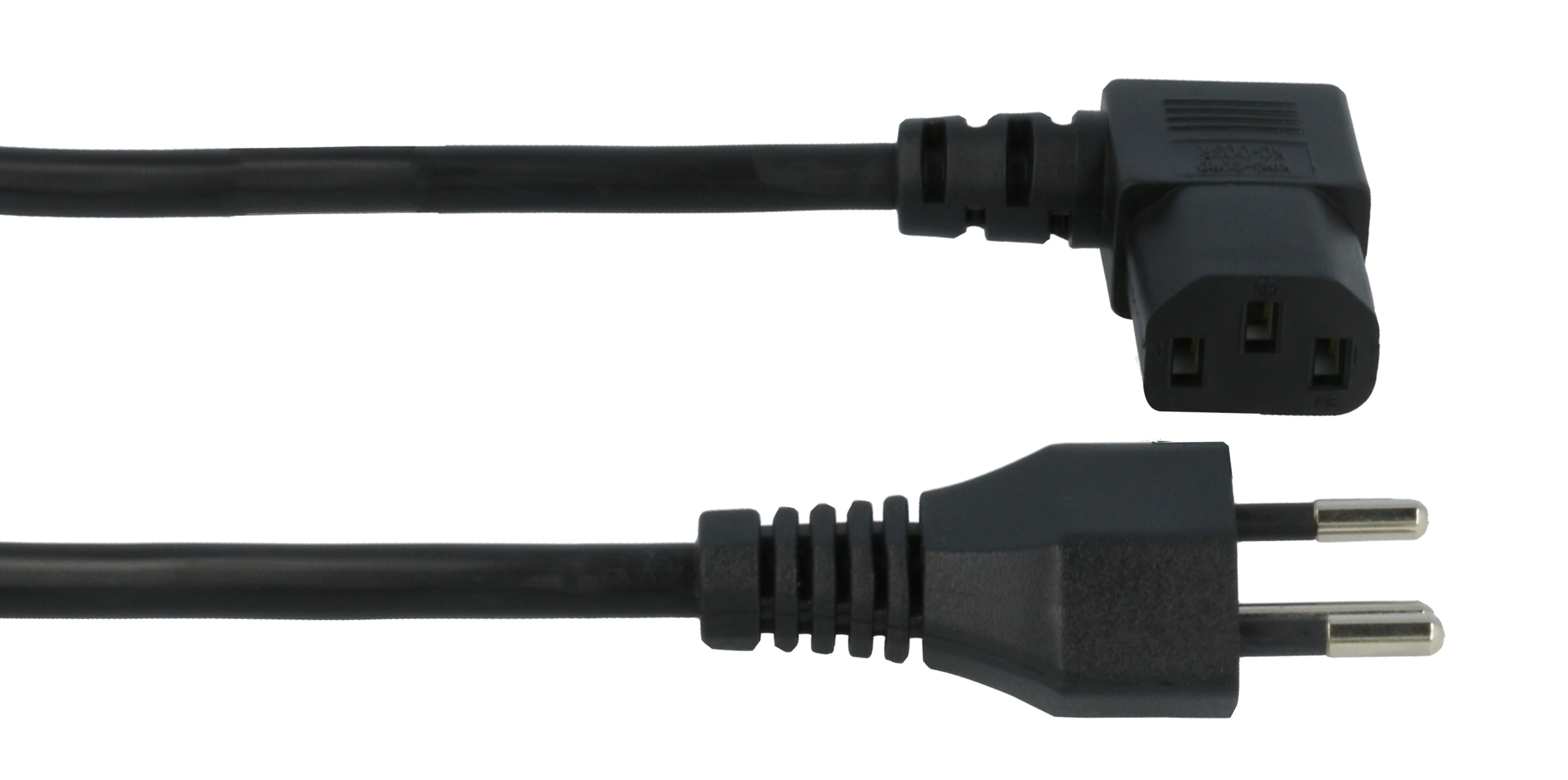 Power Cable T12/m - C13 90° 2m