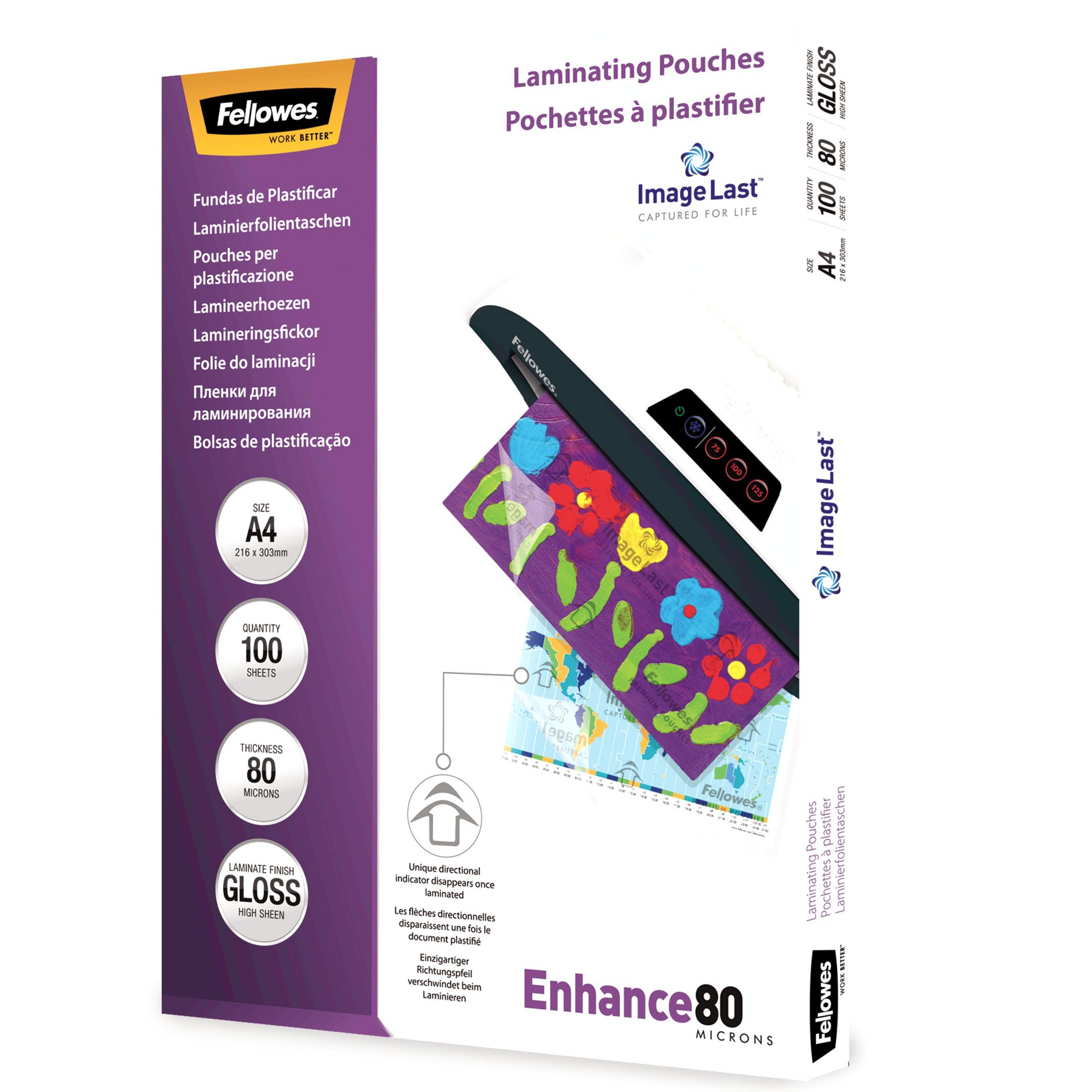 Fellowes A4 80µ Laminating Pouches x100