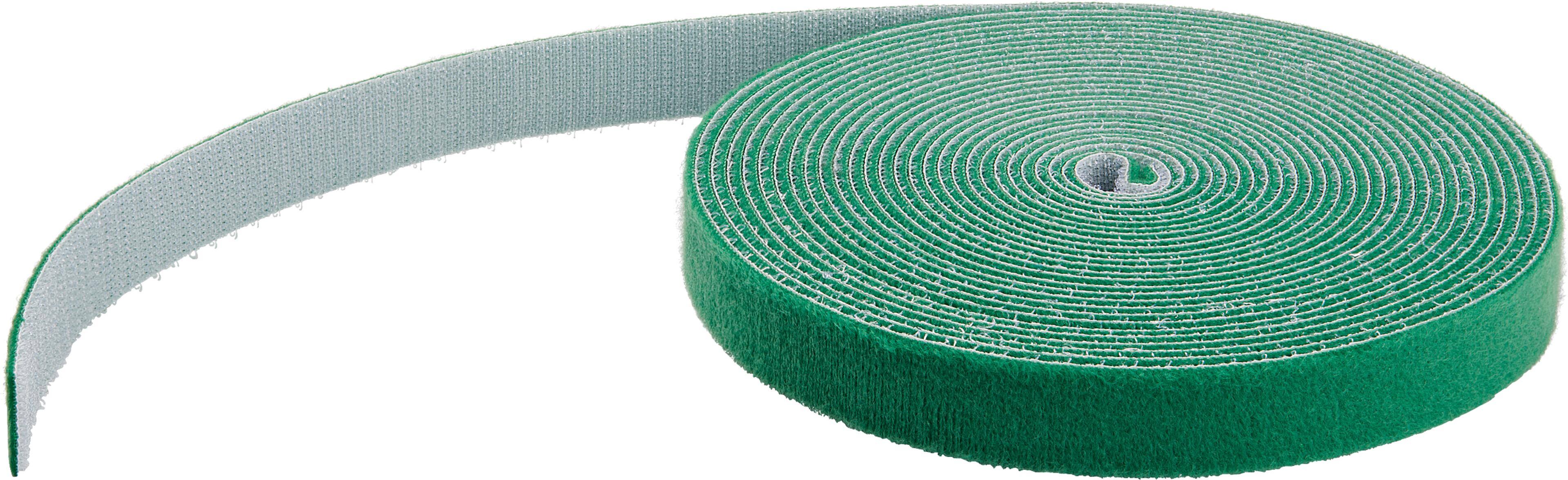 Hook-and-Loop Cable Tie Roll 7.62m Green