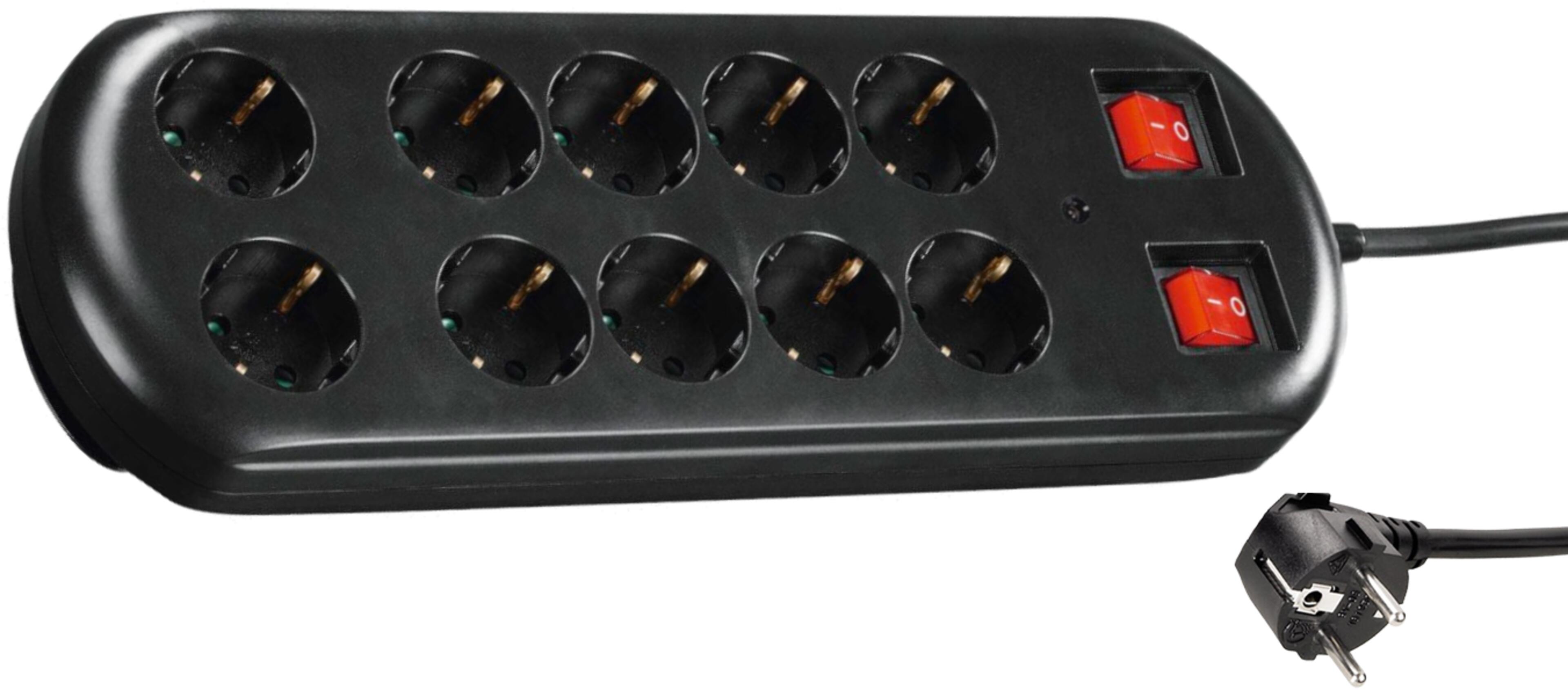 Power Strip 10x Surge Protect 2m Switch
