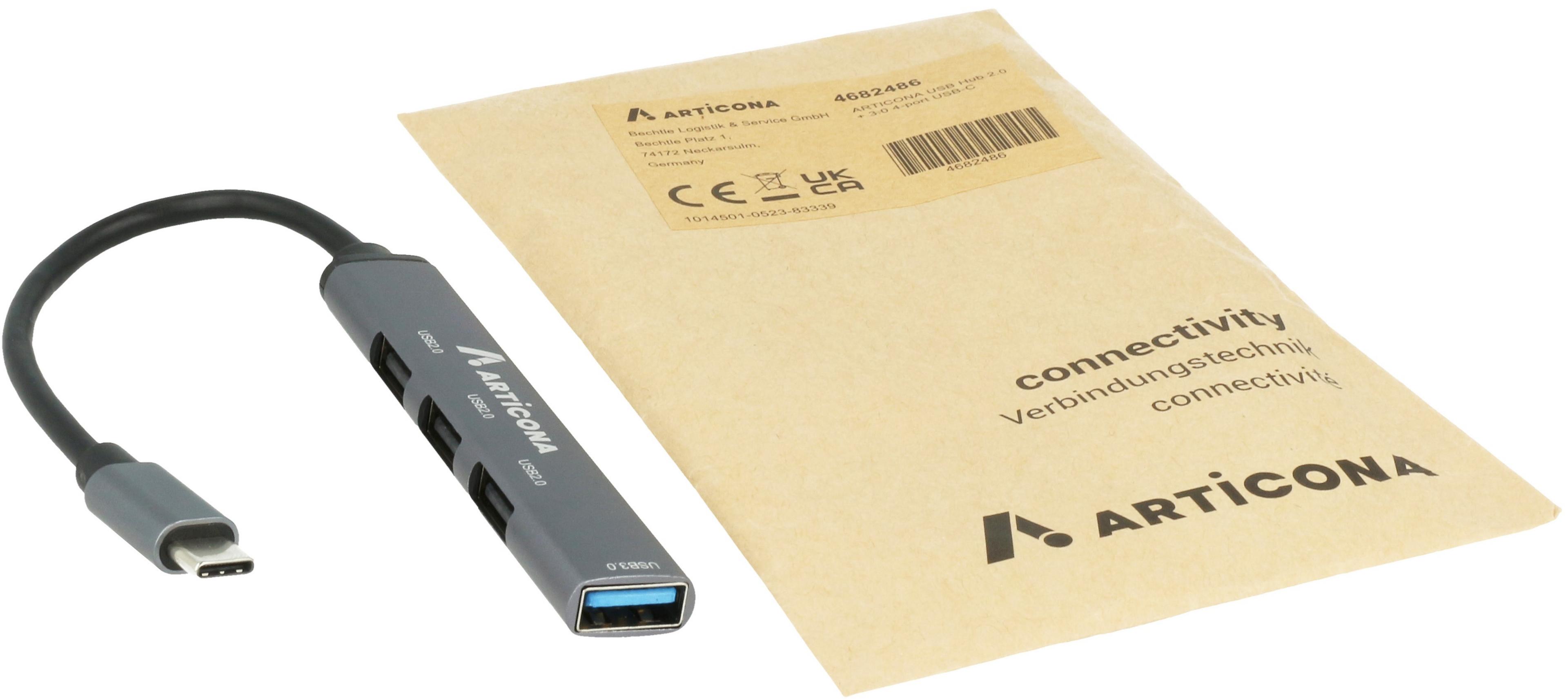 ARTICONA USB-C 2.0 + 3.0 4-portos hub